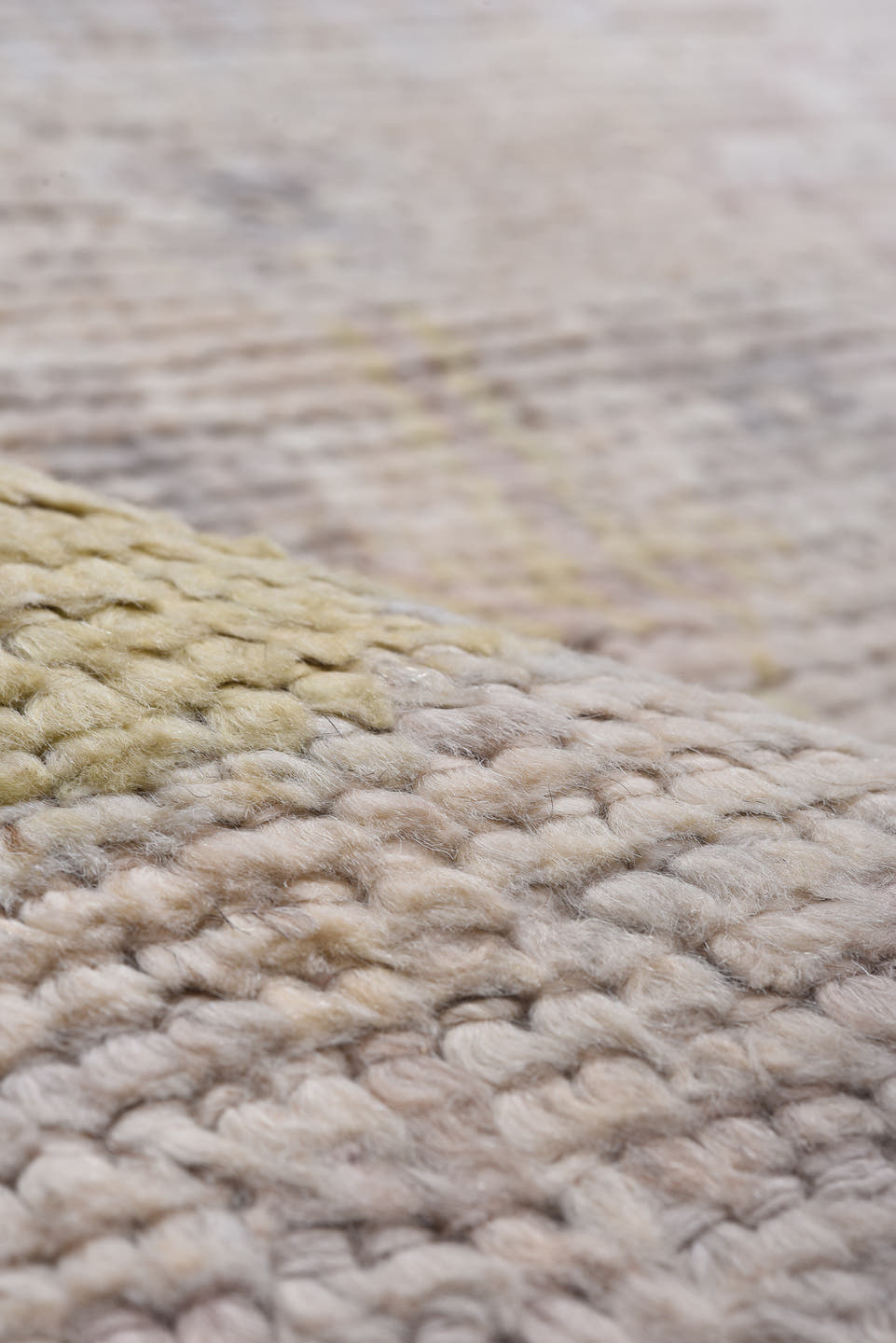 8' x 9' one-of-a-kind handmade vintage Tulu rug. Color palette: ivory, taupe, blush, sage, soft_gold, gray, beige, pink