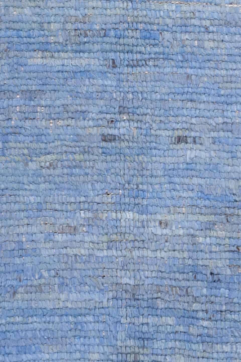 10' x 13' one-of-a-kind handmade vintage Tulu large size rug. Color palette: sky blue, ivory, taupe, brown, light blue