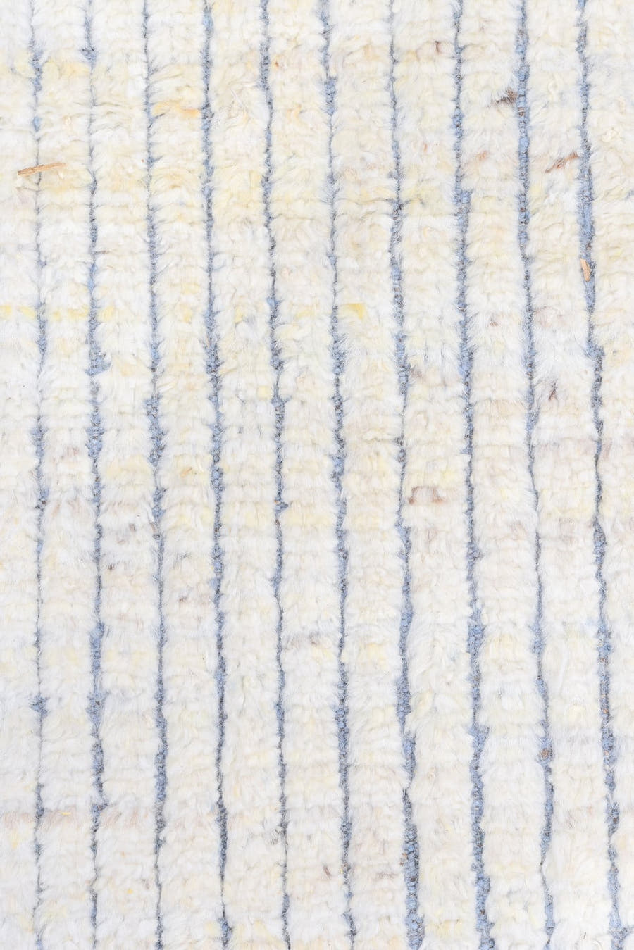 9' x 12' one-of-a-kind handmade vintage Tulu large size rug. Color palette: ivory, pale blue, brown, light blue