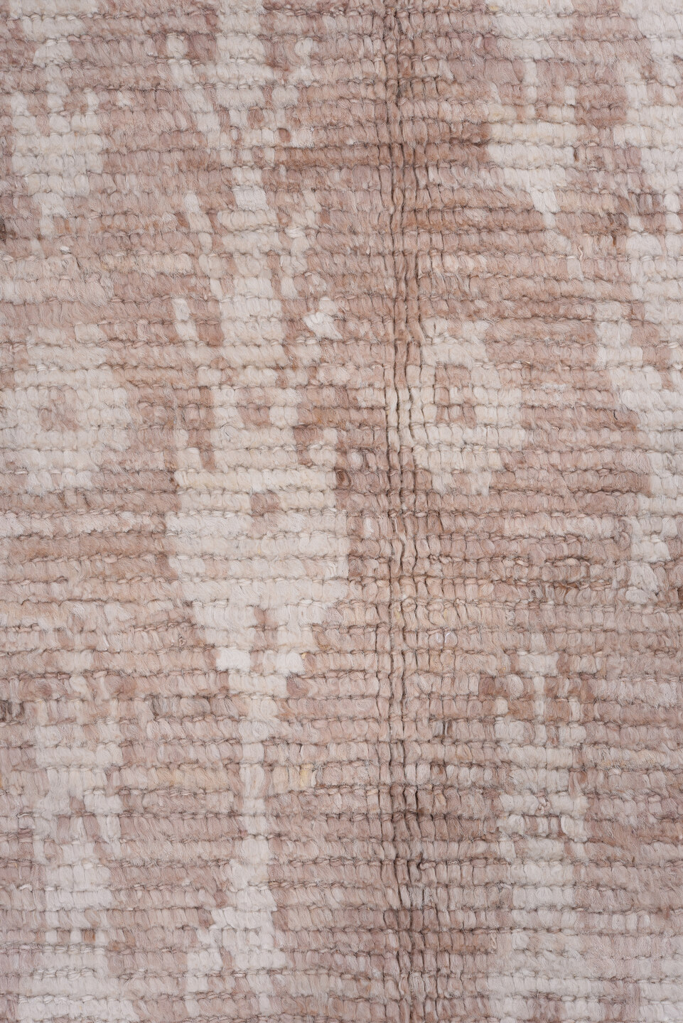 13' x 14' one-of-a-kind handmade vintage Tulu oversize rug. Color palette: blush, beige, ivory, taupe, sand, pink, gray