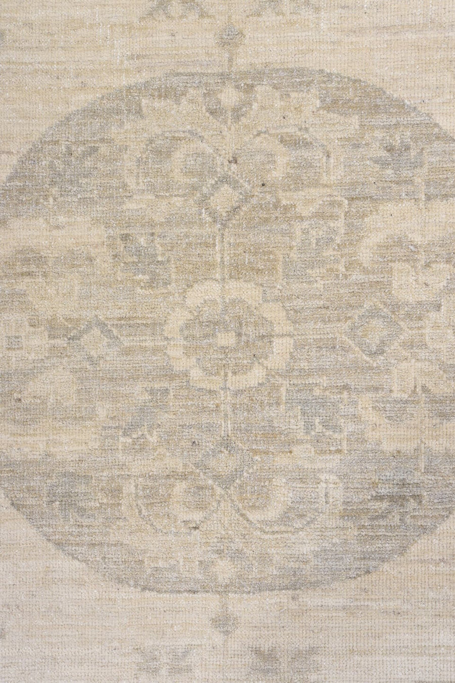 9' x 12' one-of-a-kind handmade vintage Khotan large size rug. Color palette: ivory, beige, taupe, sand, greige, gray