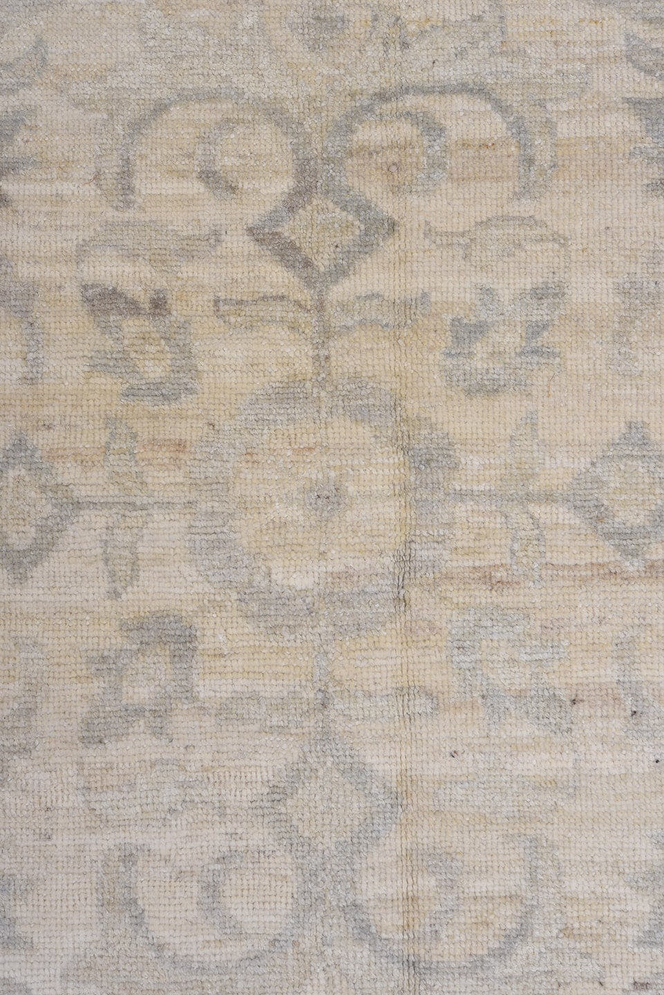 13' x 19' one-of-a-kind handmade vintage Khotan oversize rug. Color palette: ivory, taupe, beige, pale gray, sand, gray