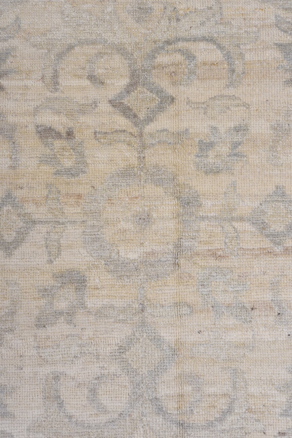 13' x 19' one-of-a-kind handmade vintage Khotan oversize rug. Color palette: ivory, taupe, beige, pale gray, sand, gray