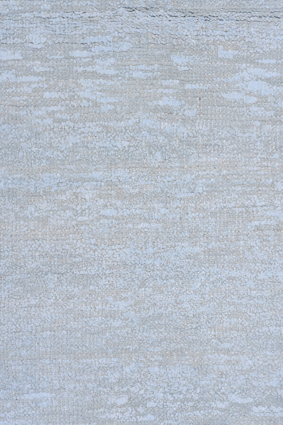 11' x 14' one-of-a-kind handmade vintage Sari Silk oversize rug. Color palette: pale blue, silver, ice blue, light blue