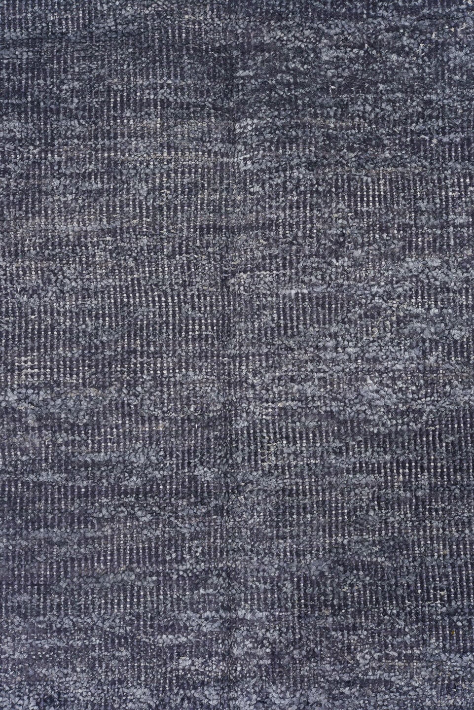 8' x 12' one-of-a-kind handmade vintage Sari Silk large size rug. Color palette: slate, silver, charcoal, pewter, gray