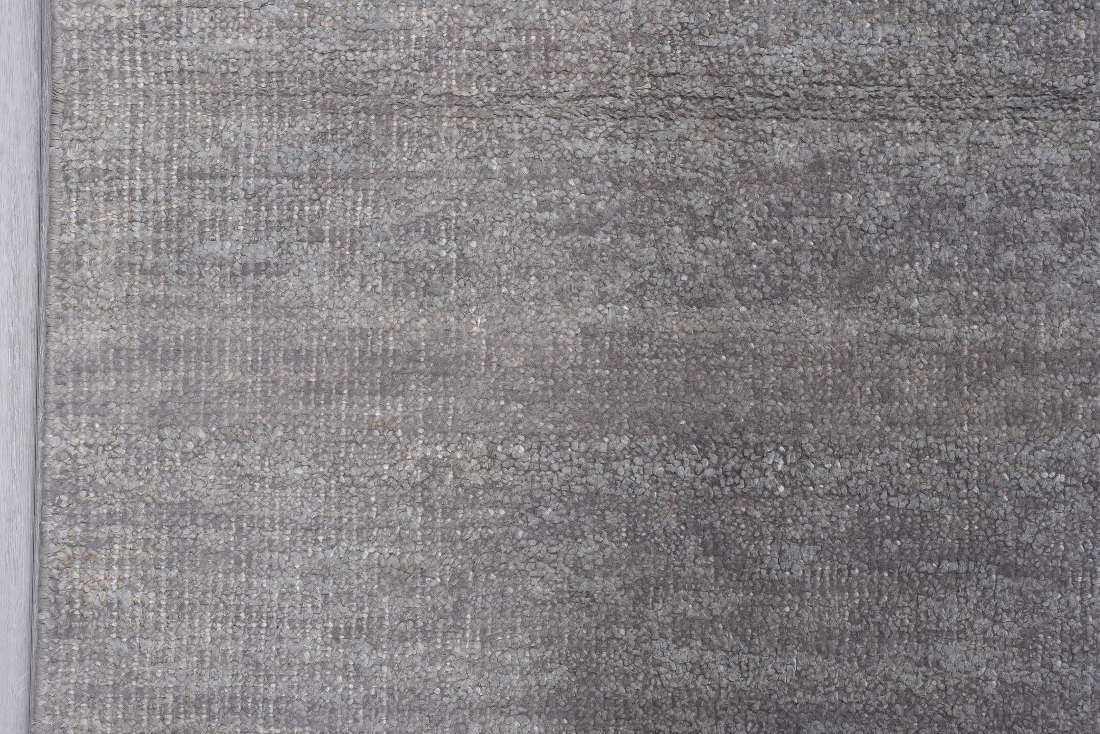 11' x 14' one-of-a-kind handmade vintage Plain oversize rug. Color palette: taupe, gray, greige, ivory, beige