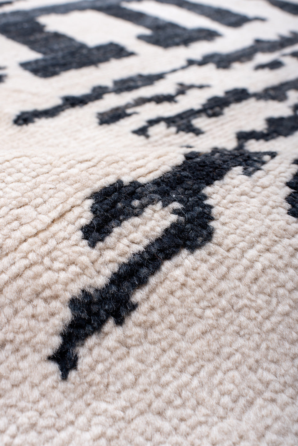 8' x 10' one-of-a-kind handmade vintage Moroccan large size rug. Color palette: ivory, charcoal, cream, gray, black