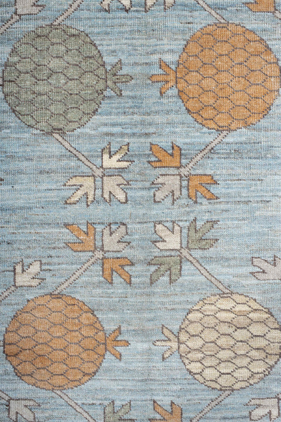 13' x 19' one-of-a-kind handmade vintage Khotan oversize rug. Color palette: pale blue, ivory, peach, taupe, sage, camel