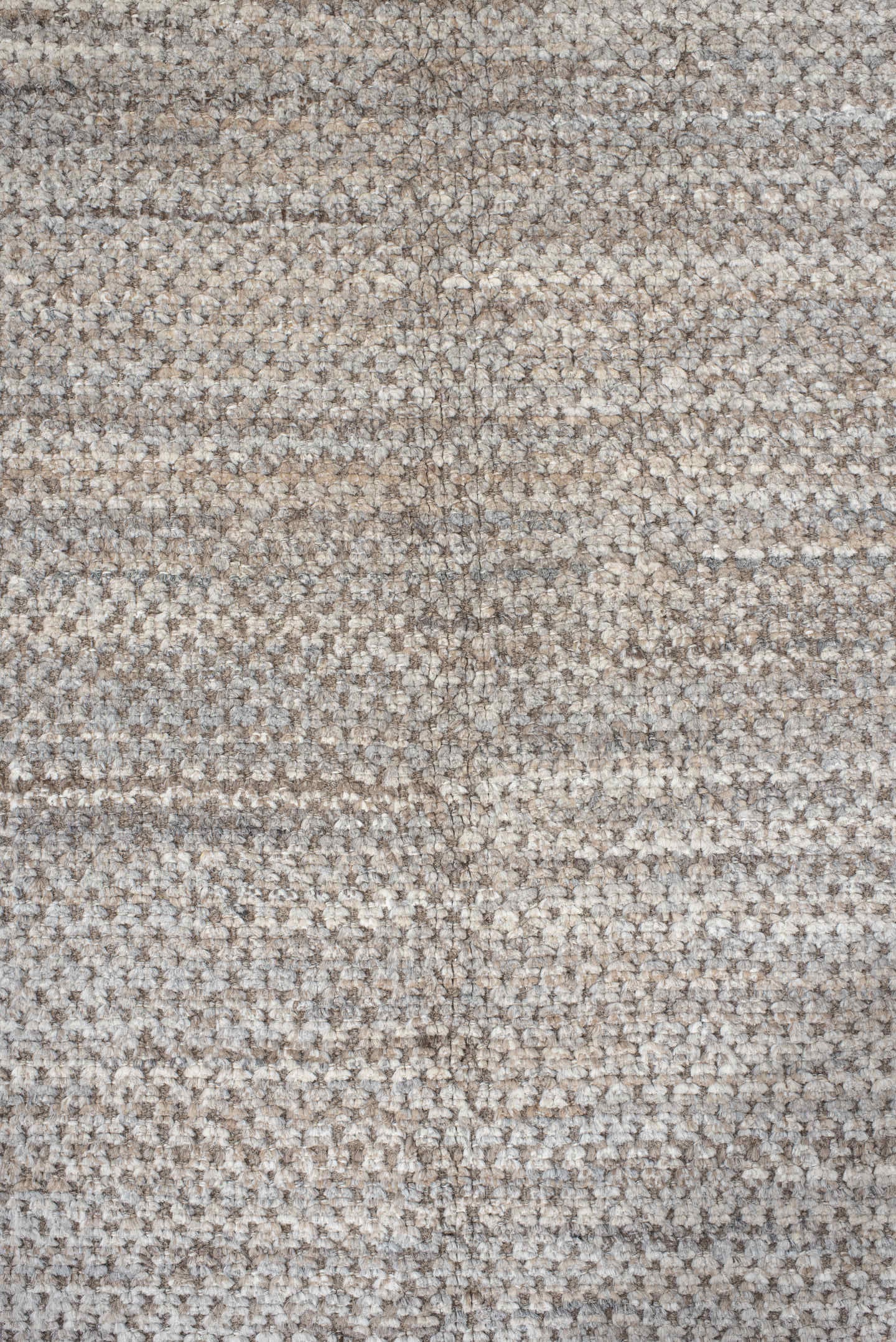 10' x 14' one-of-a-kind handmade vintage Tulu large size rug. Color palette: ivory, taupe, beige, camel, gray