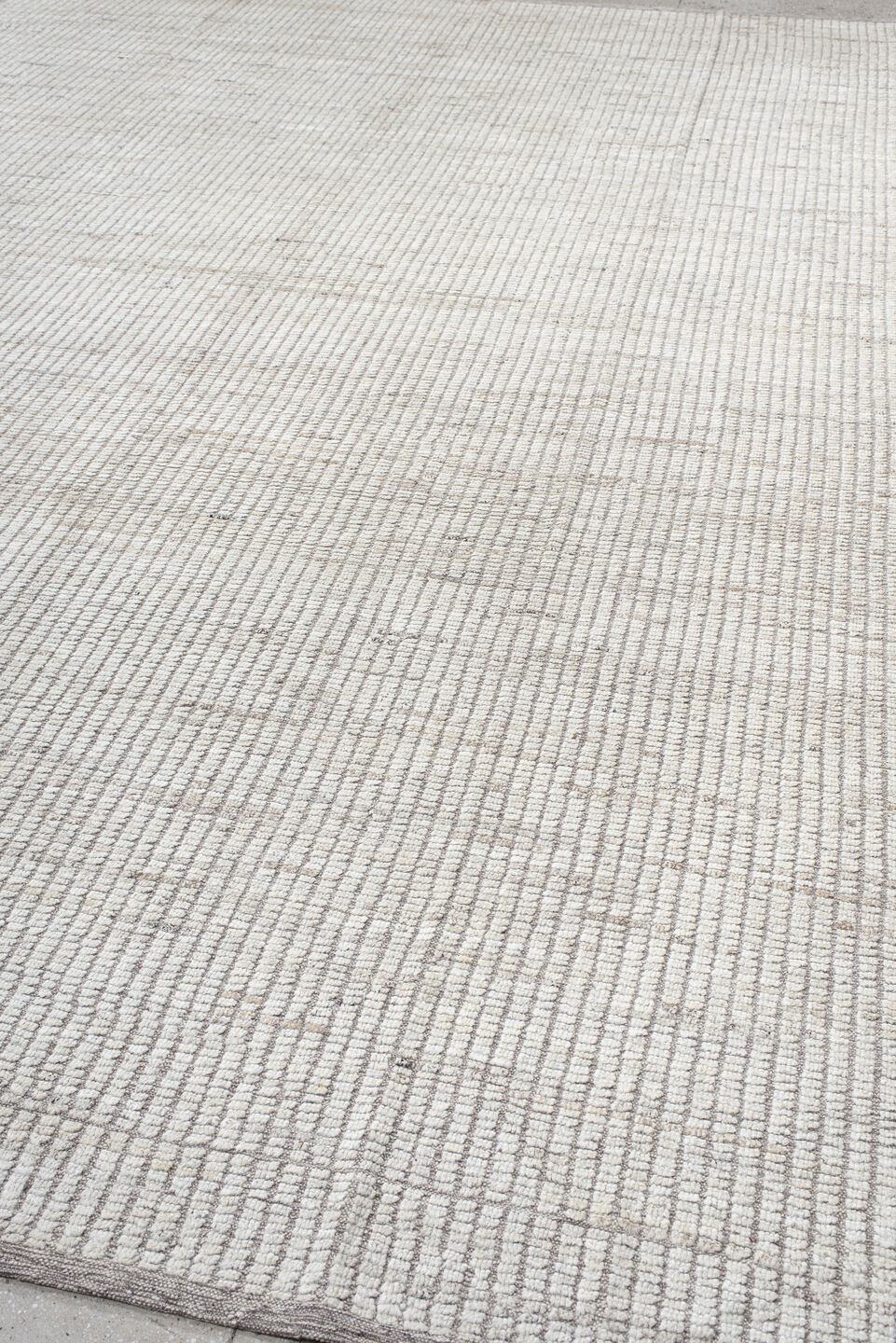 10' x 14' one-of-a-kind handmade vintage Tulu large size rug. Color palette: ivory, taupe, beige, gray