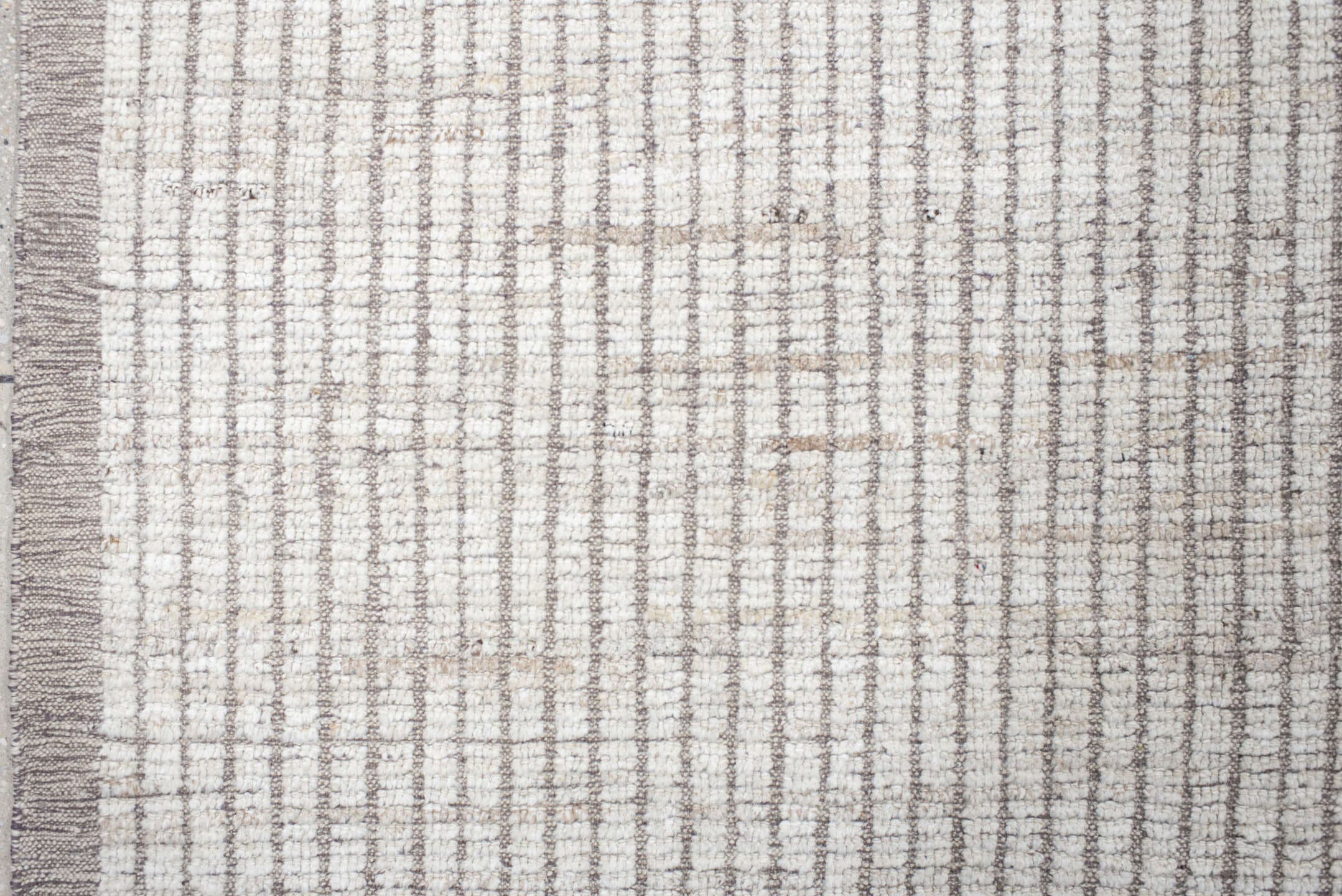 10' x 14' one-of-a-kind handmade vintage Tulu large size rug. Color palette: ivory, taupe, beige, gray