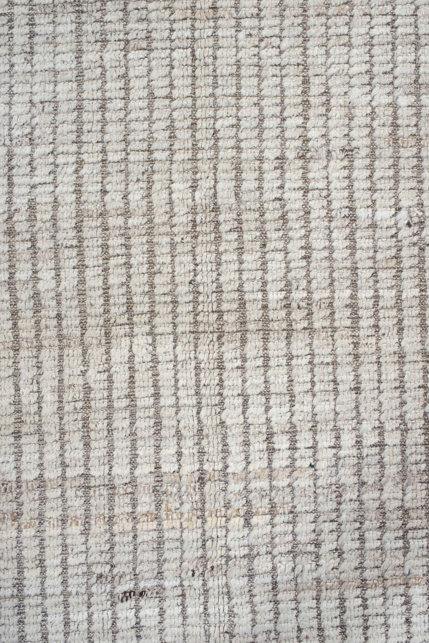 9' x 11' one-of-a-kind handmade vintage Tulu large size rug. Color palette: ivory, taupe, gray, greige, beige
