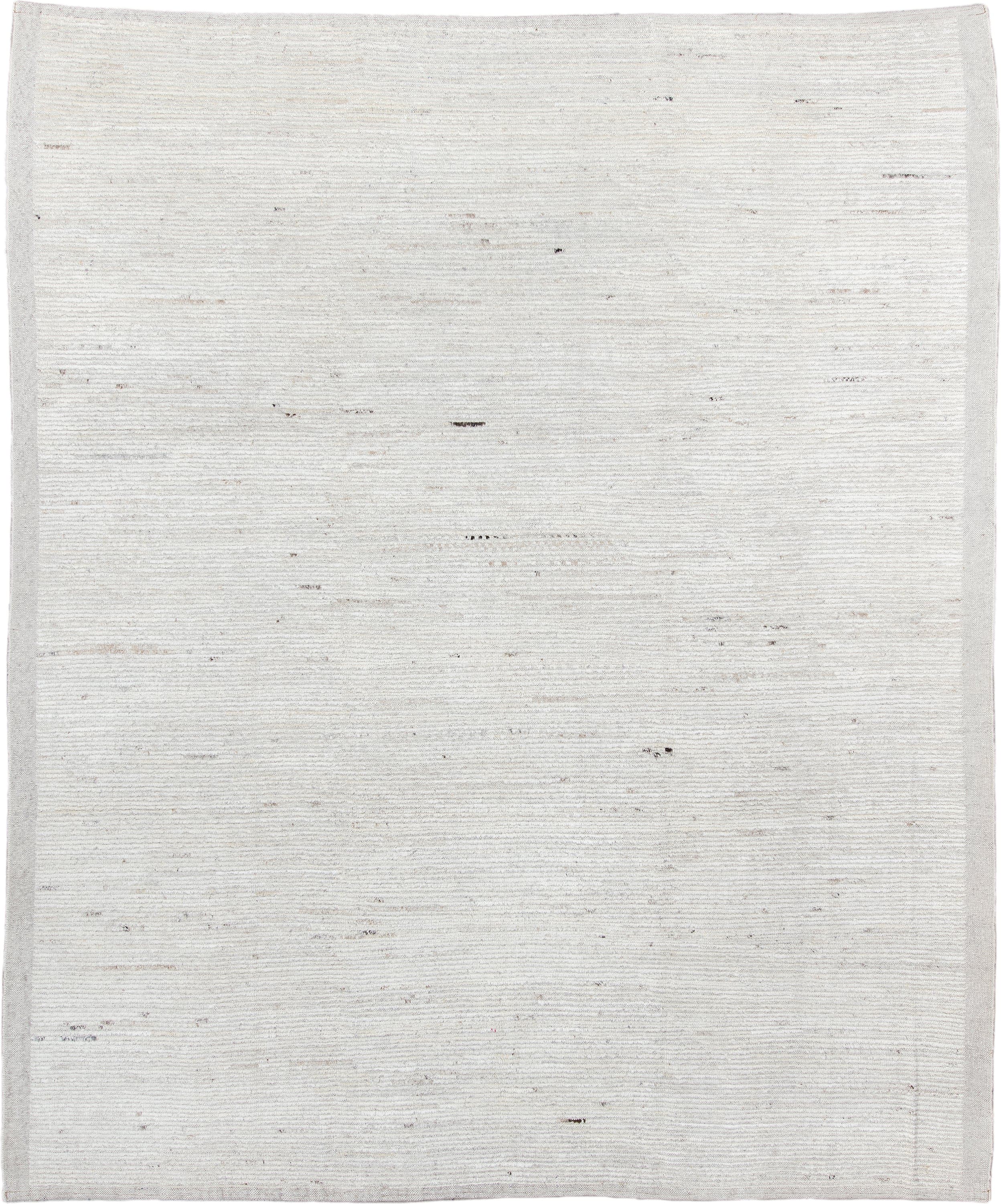 8' x 10' one-of-a-kind handmade vintage Tulu large size rug. Color palette: ivory, cream, beige, taupe, charcoal, gray
