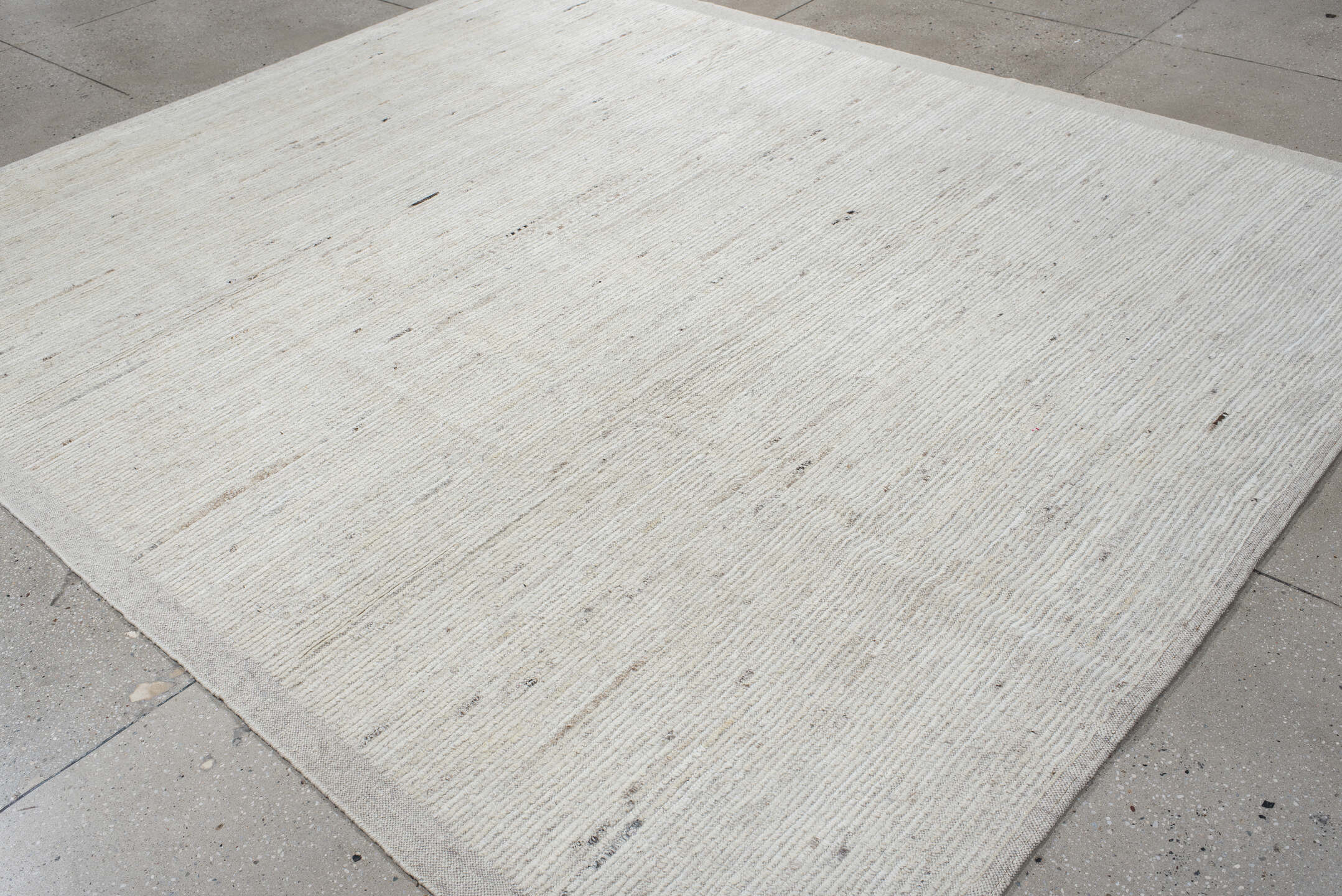 8' x 10' one-of-a-kind handmade vintage Tulu large size rug. Color palette: ivory, cream, beige, taupe, charcoal, gray