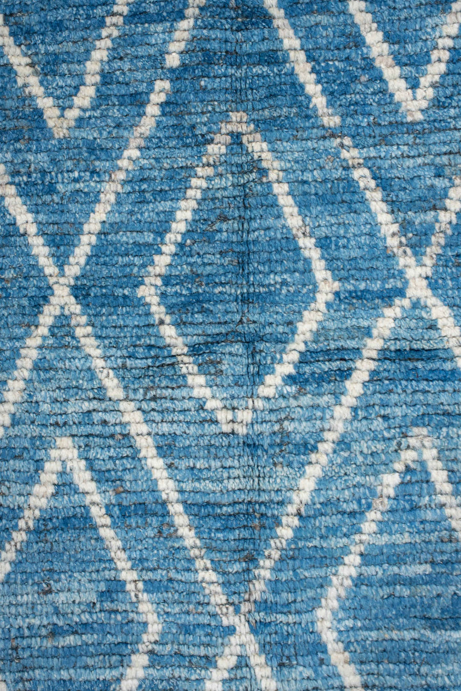 5' x 6' one-of-a-kind handmade vintage Tulu rug. Color palette: blue, ivory, slate, charcoal, gray, black