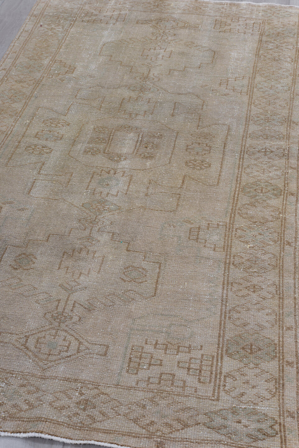 3' x 6' one-of-a-kind handmade vintage Malayer small size rug. Color palette: taupe, beige, camel, ivory, light brown, gray