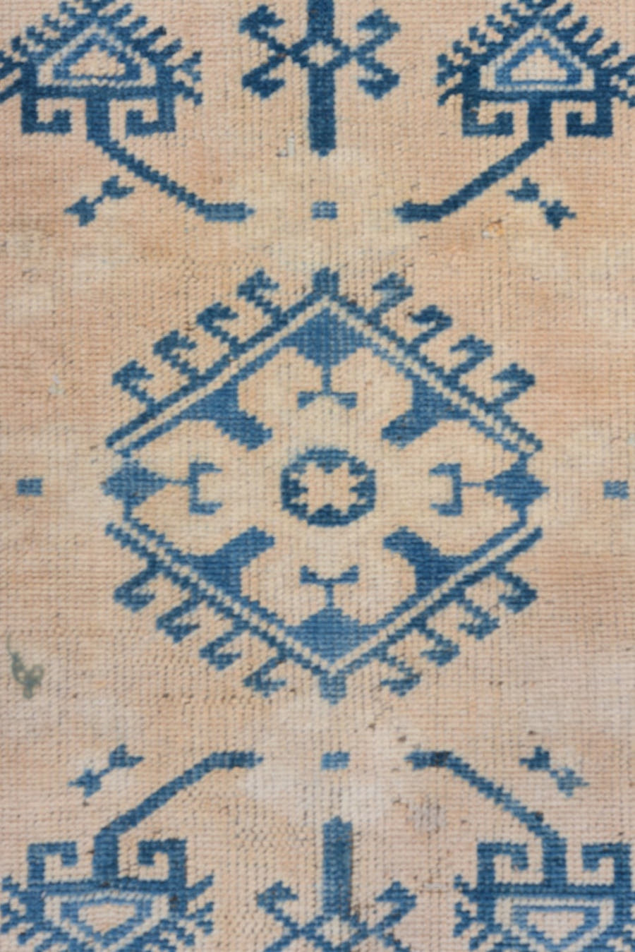 2' x 9' one-of-a-kind handmade antique Oushak runner rug. Color palette: ivory, cobalt, sky_blue, beige, blue, light blue