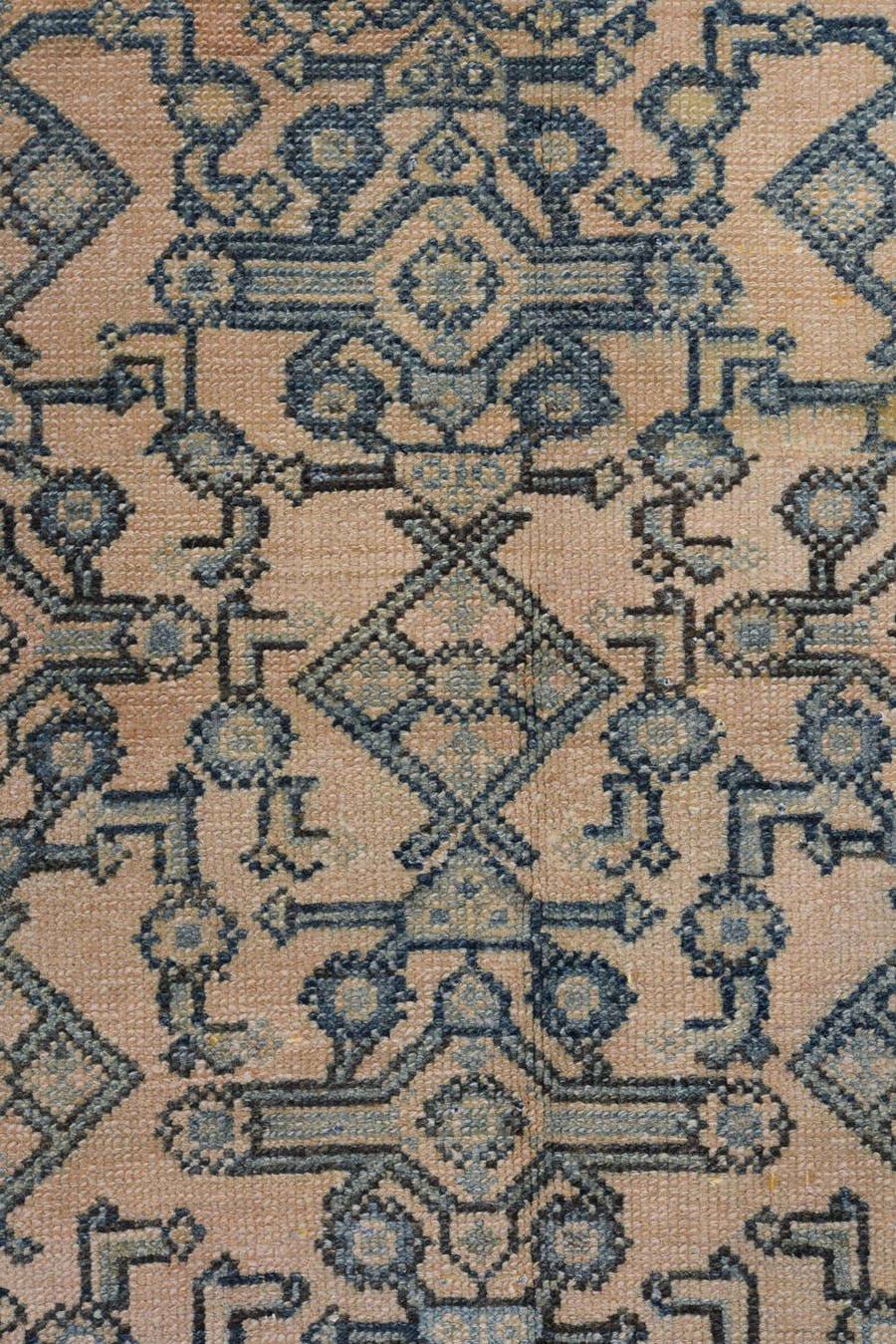 4' x 5' one-of-a-kind handmade antique Malayer small size rug. Color palette: beige, slate, ivory, taupe, charcoal, camel