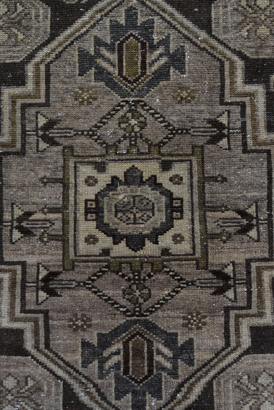 4' x 6' one-of-a-kind handmade antique Malayer small size rug. Color palette: brown, ivory, taupe, charcoal, camel, beige