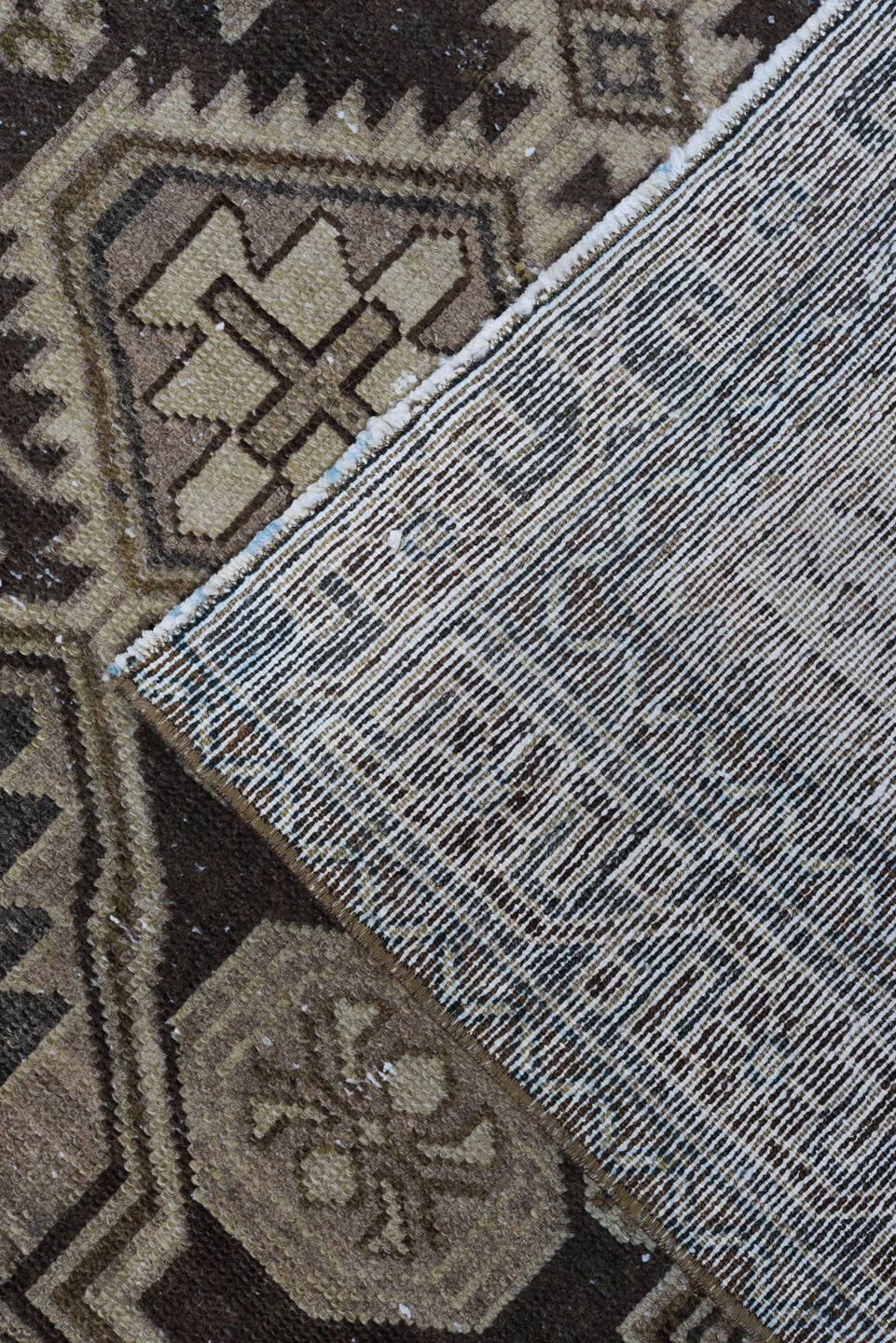 4' x 6' one-of-a-kind handmade antique Malayer small size rug. Color palette: brown, ivory, taupe, charcoal, camel, beige