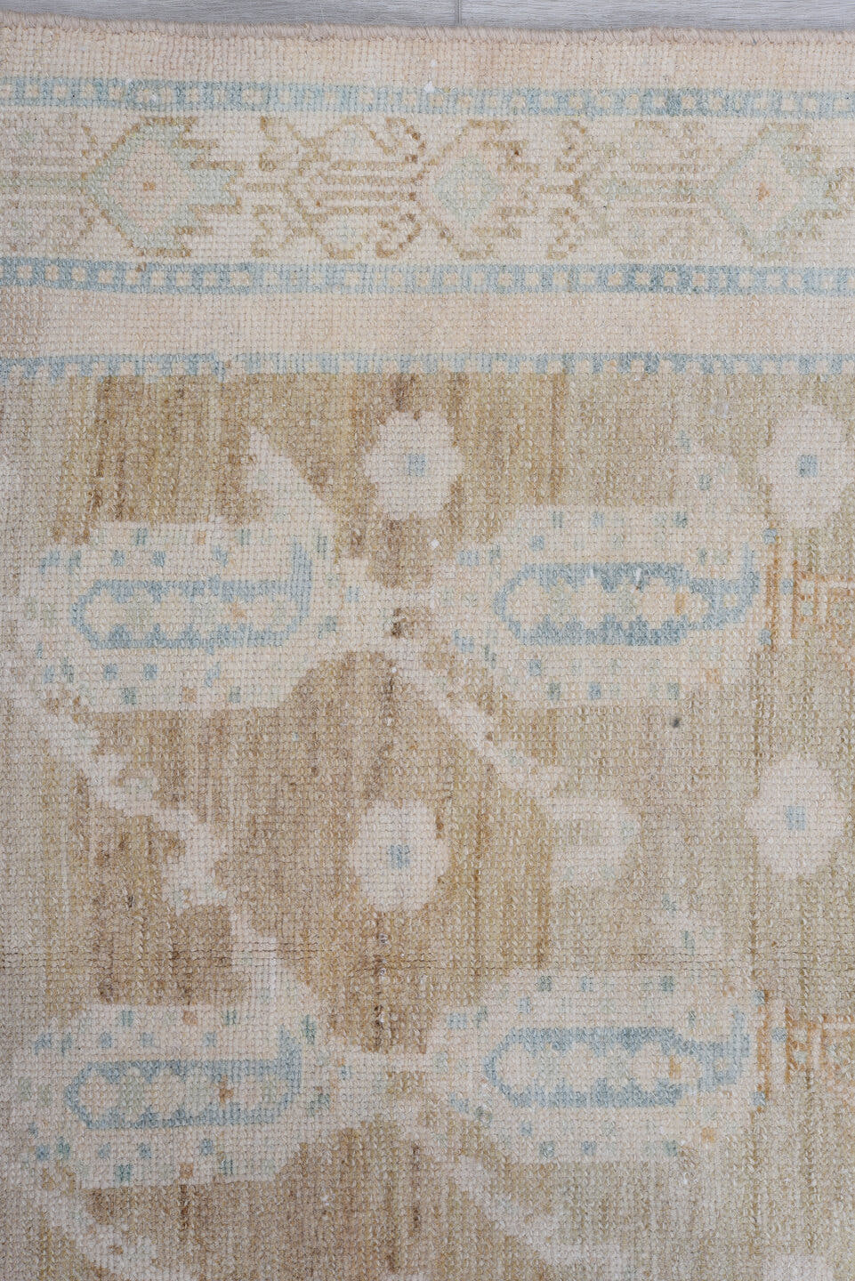 4' x 7' one-of-a-kind handmade vintage Malayer rug. Color palette: taupe, ivory, camel, pale_blue, beige, brown, gray