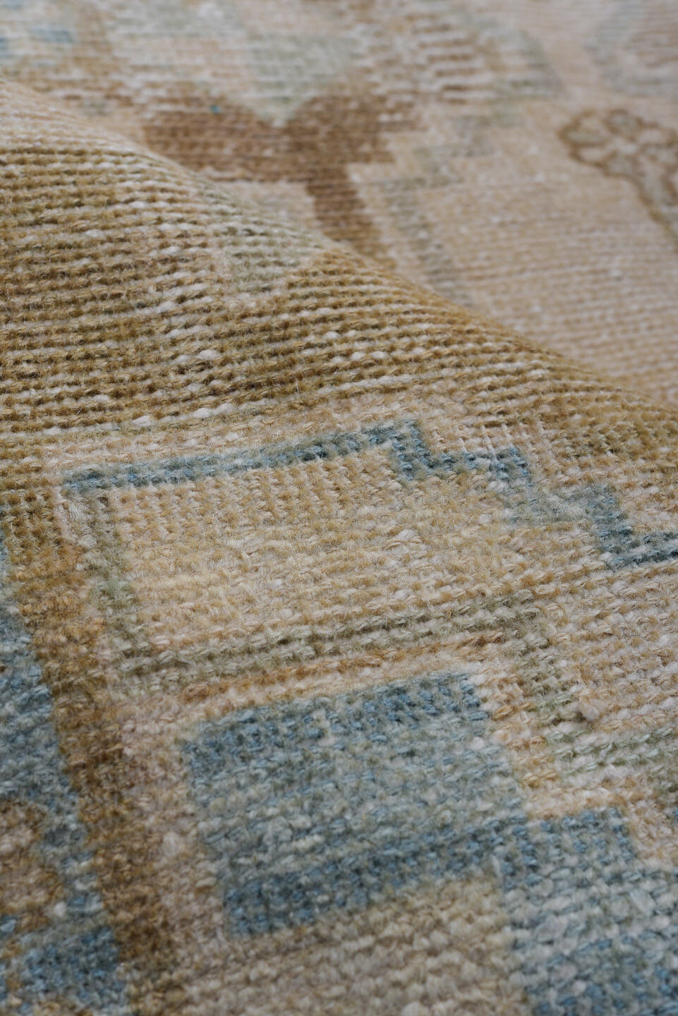 3' x 8' one-of-a-kind handmade antique Malayer runner rug. Color palette: ivory, taupe, sky_blue, sand, beige, camel