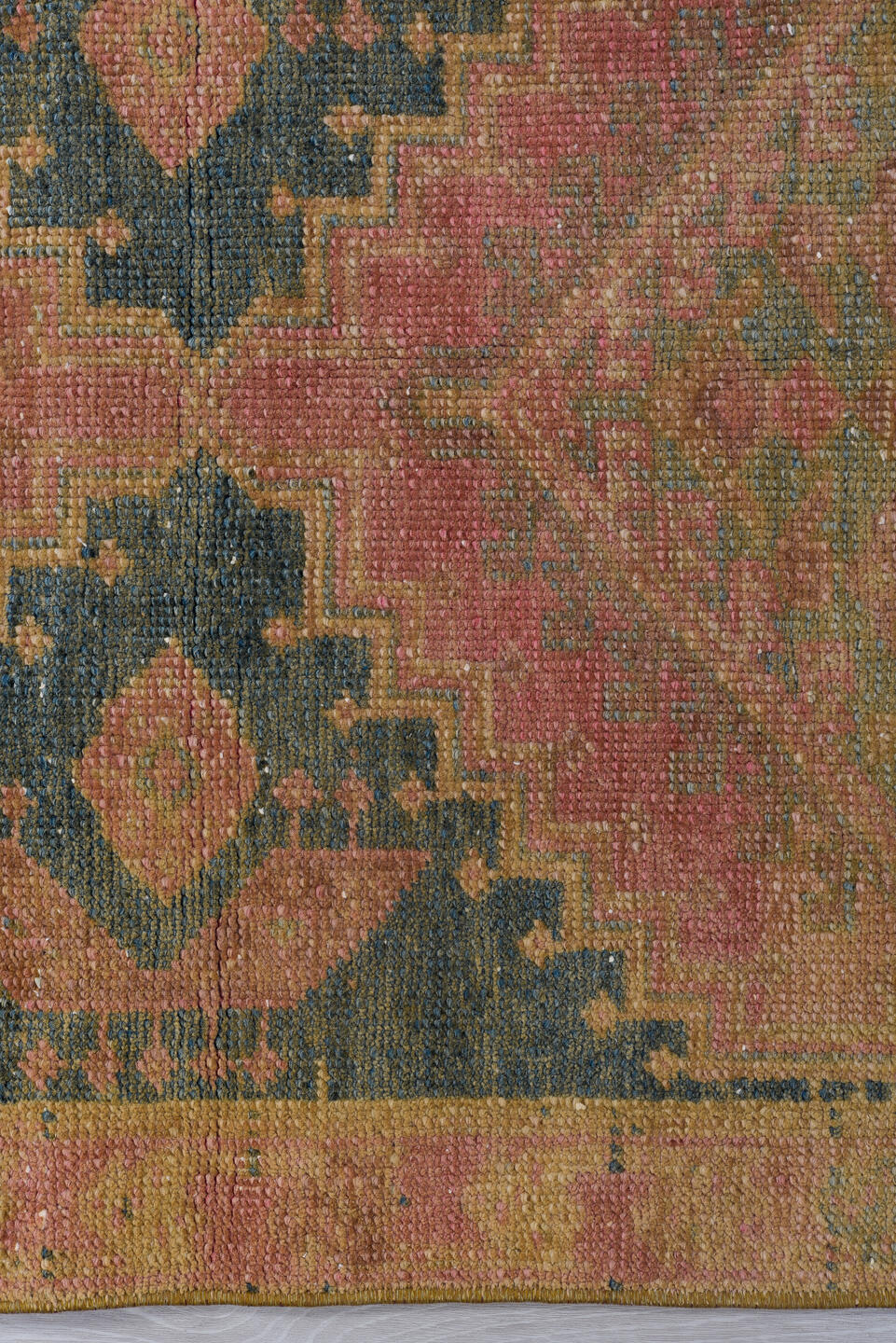 2' x 9' one-of-a-kind handmade vintage Sarab runner rug. Color palette: brown, gray, pink, tan