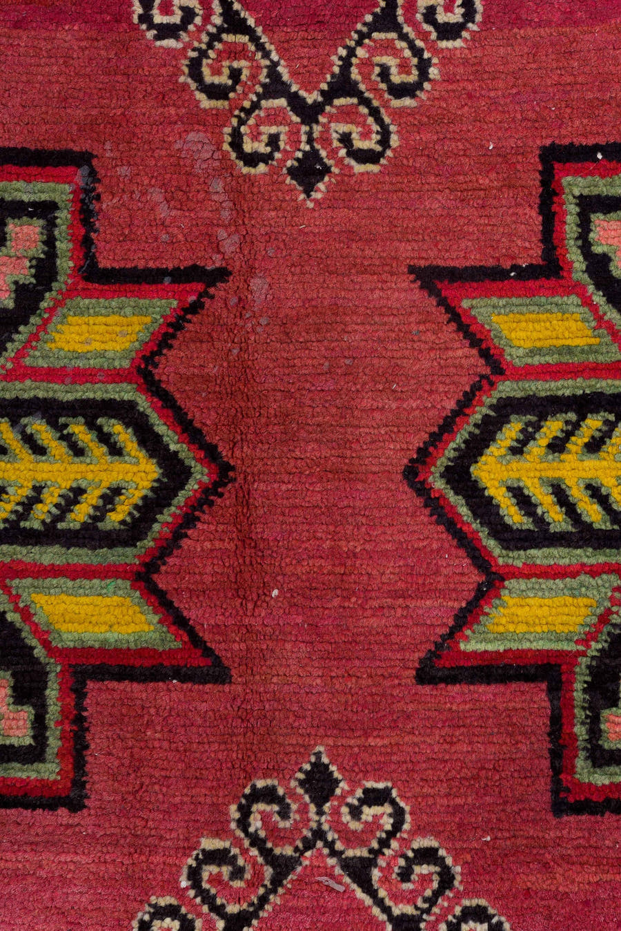 6' x 9' one-of-a-kind handmade antique Kilim medium size rug. Color palette: rose, rust, ivory, charcoal, gold, terra cotta