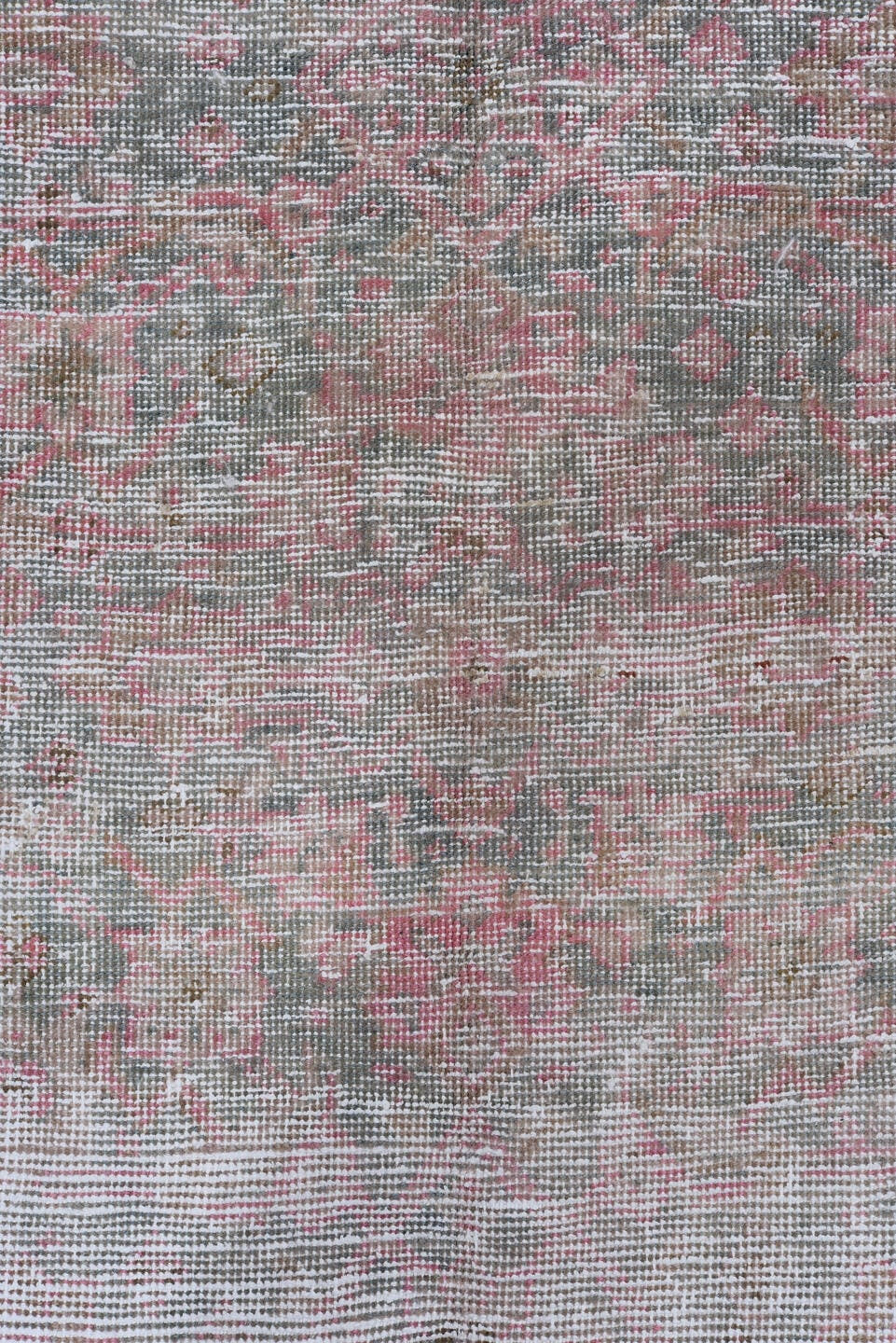 6' x 10' one-of-a-kind handmade antique Tabriz large size rug. Color palette: silver, blush, ivory, taupe, rose, gray, pink