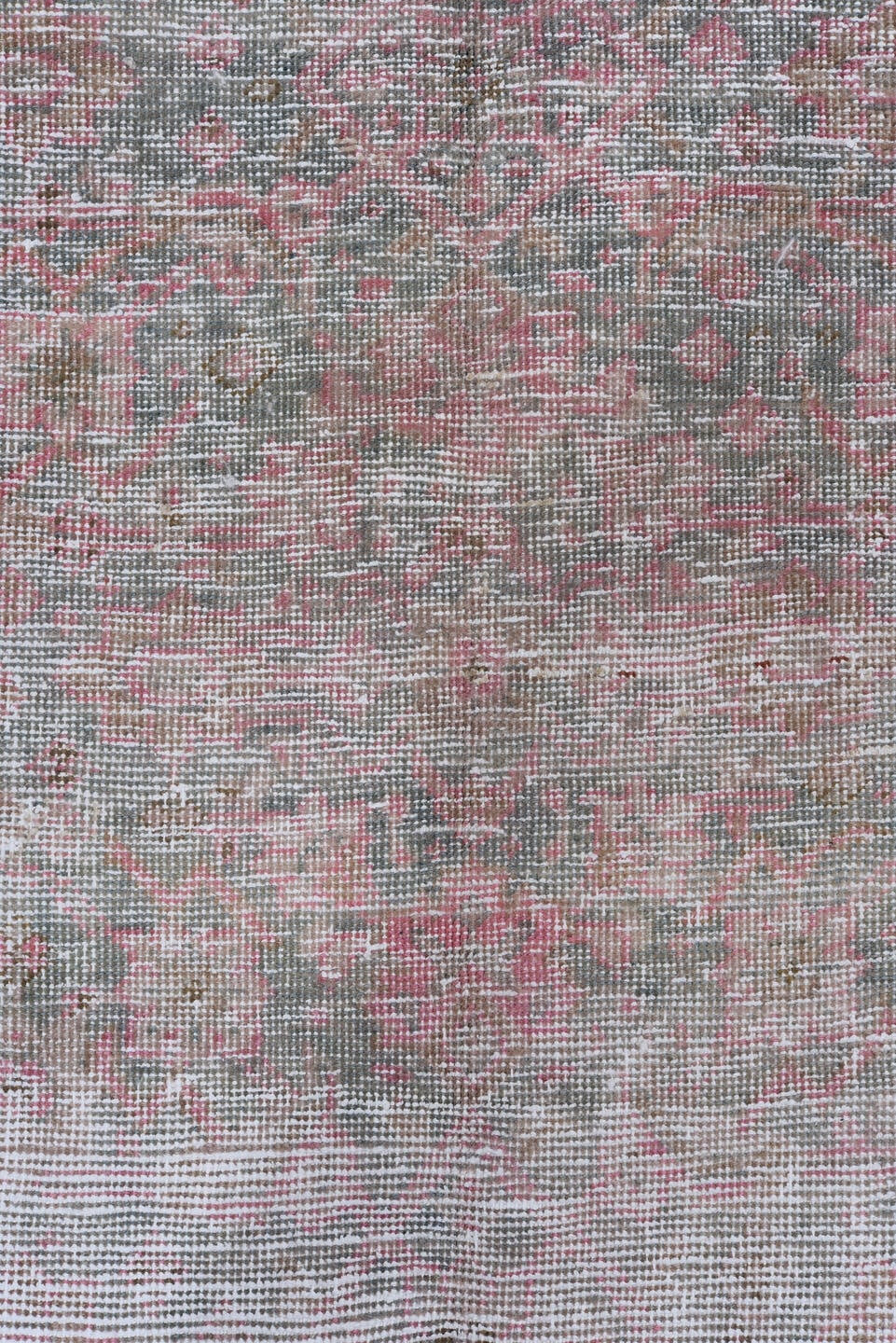 6' x 10' one-of-a-kind handmade antique Tabriz large size rug. Color palette: silver, blush, ivory, taupe, rose, gray, pink