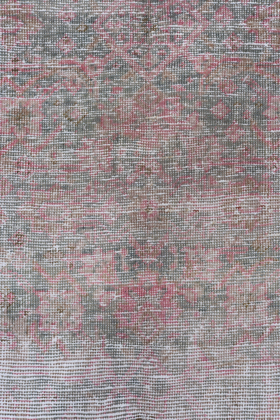 6' x 10' one-of-a-kind handmade antique Tabriz large size rug. Color palette: silver, blush, ivory, taupe, rose, gray, pink