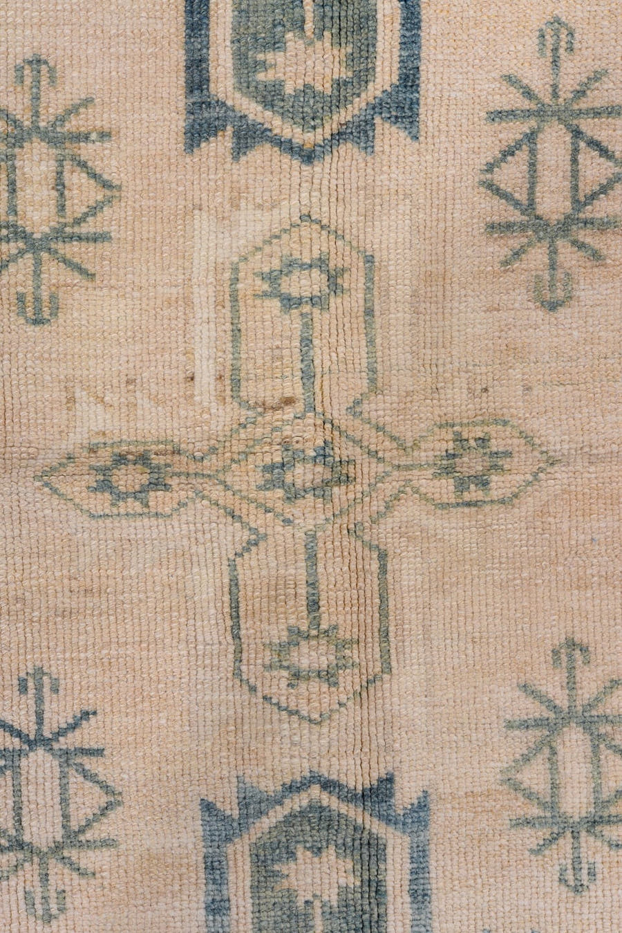 4' x 7' one-of-a-kind handmade antique Oushak rug. Color palette: beige, slate, taupe, ivory, gray