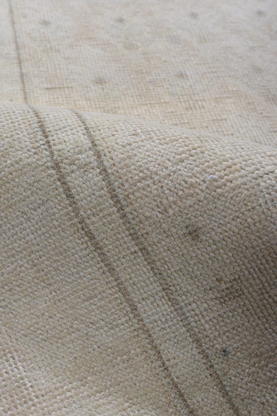 3' x 12' one-of-a-kind handmade antique Sparta runner rug. Color palette: ivory, beige, taupe, camel, pale blue, sand, gray