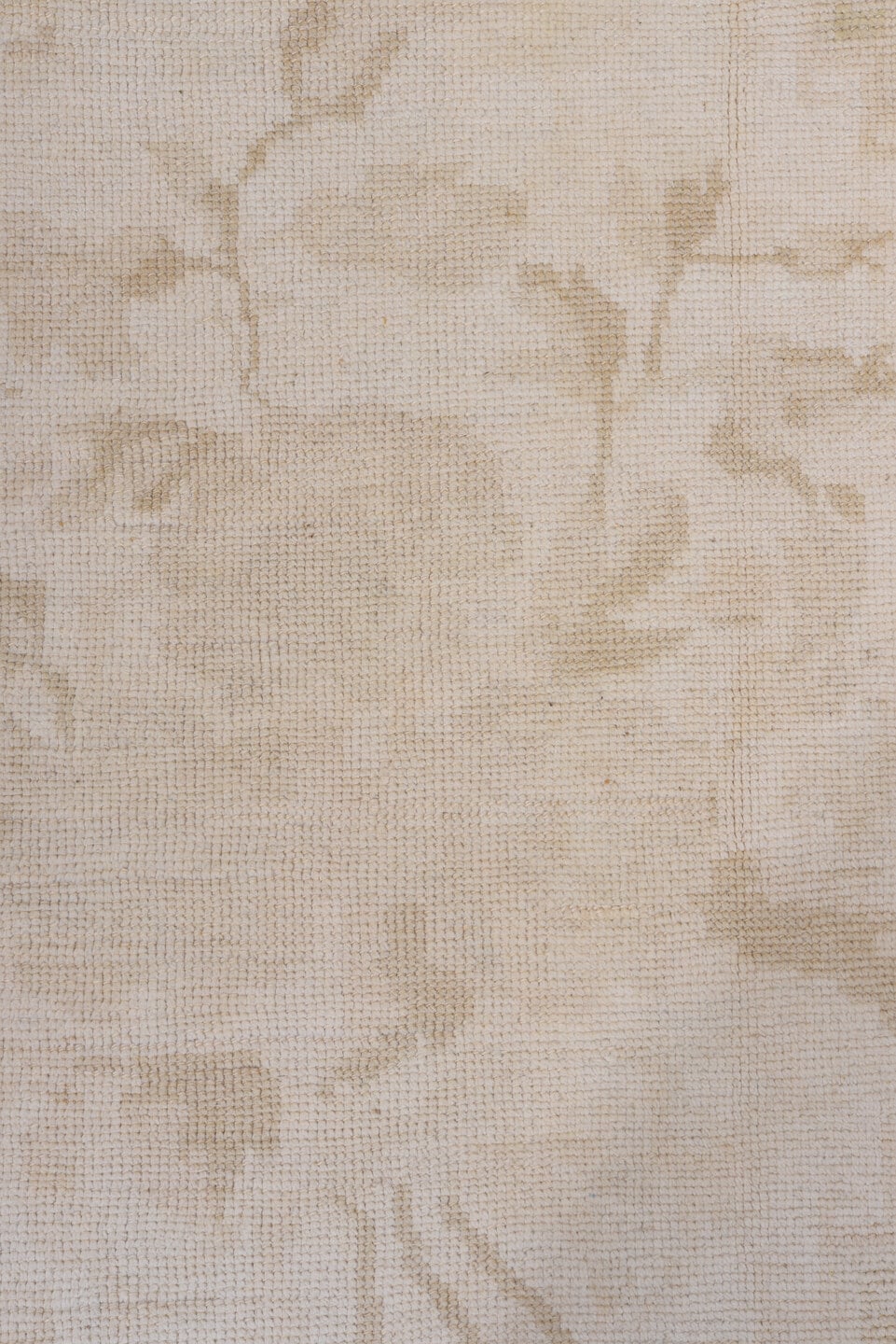 4' x 9' one-of-a-kind handmade vintage Oushak runner rug. Color palette: ivory, cream, sand, beige, taupe, gray