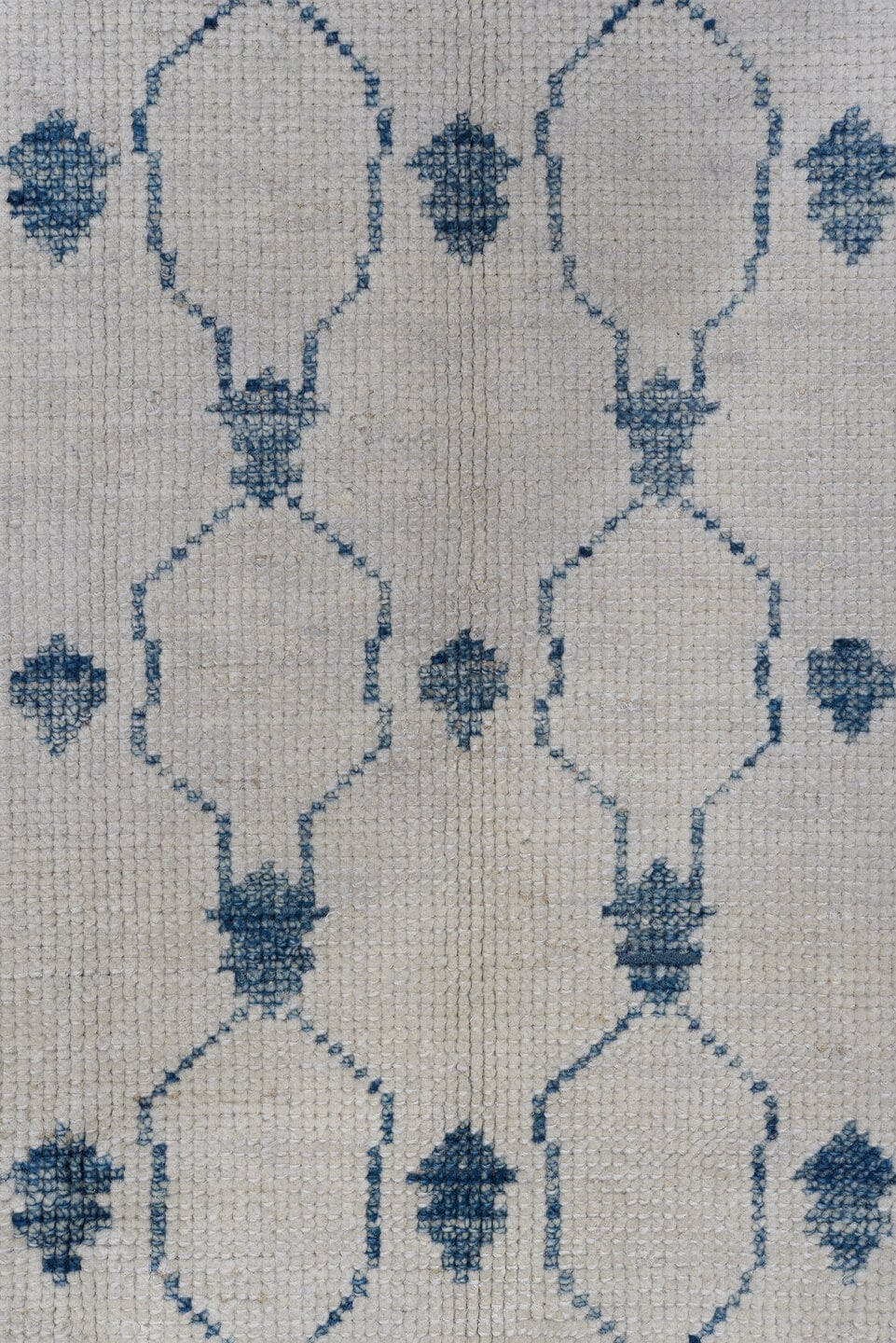 10' x 14' one-of-a-kind handmade vintage Oushak large size rug. Color palette: ivory, pale blue, cream, light gray