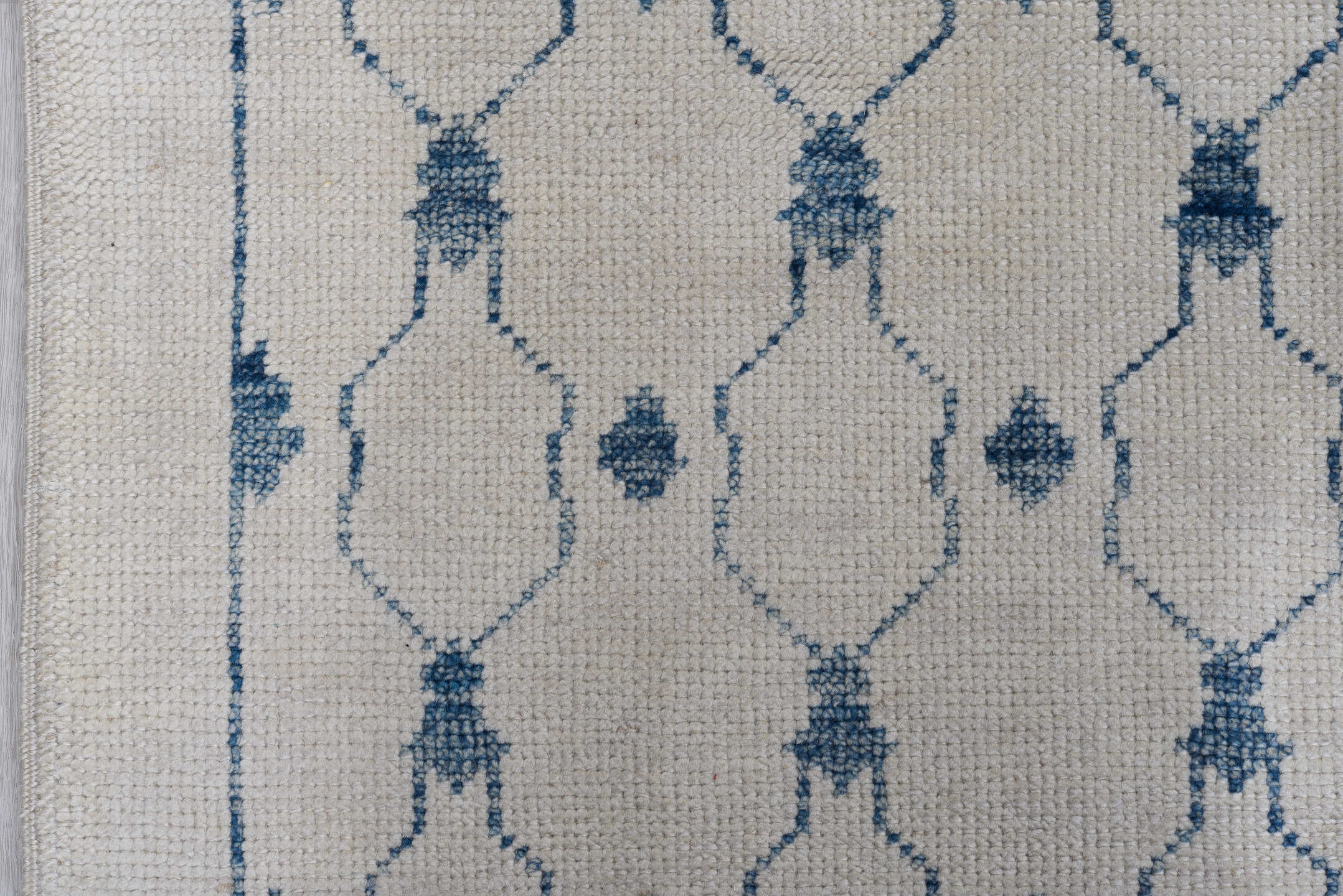 10' x 14' one-of-a-kind handmade vintage Oushak large size rug. Color palette: ivory, pale blue, cream, light gray