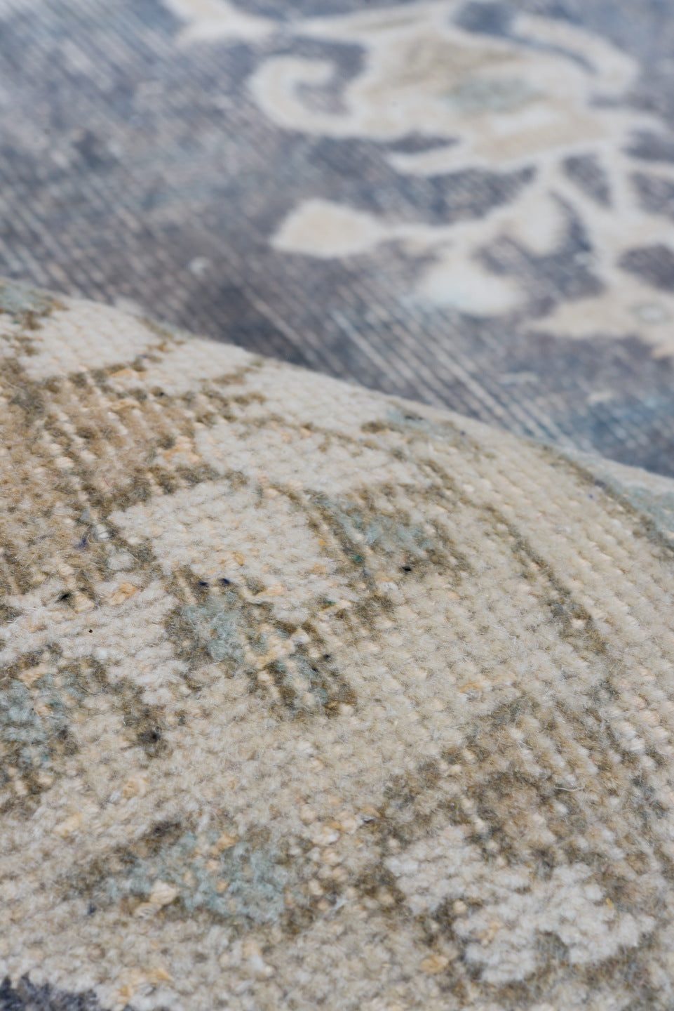 7' x 11' one-of-a-kind handmade vintage Sparta large size rug. Color palette: black, charcoal, dark gray, dim gray