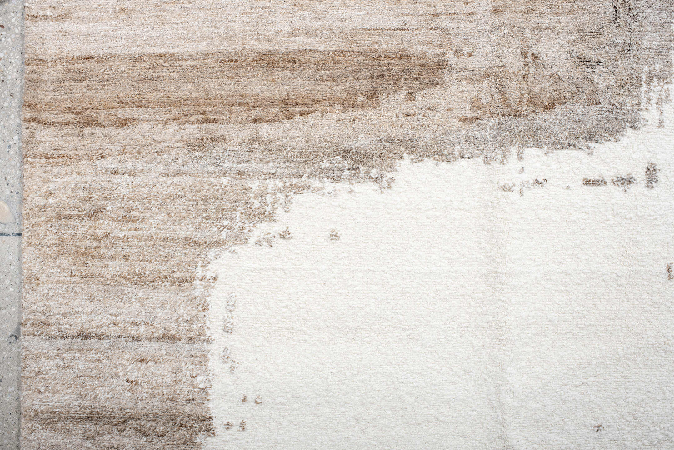 9' x 12' one-of-a-kind handmade vintage Contemporary large size rug. Color palette: brown, gainsboro, gray, light gray