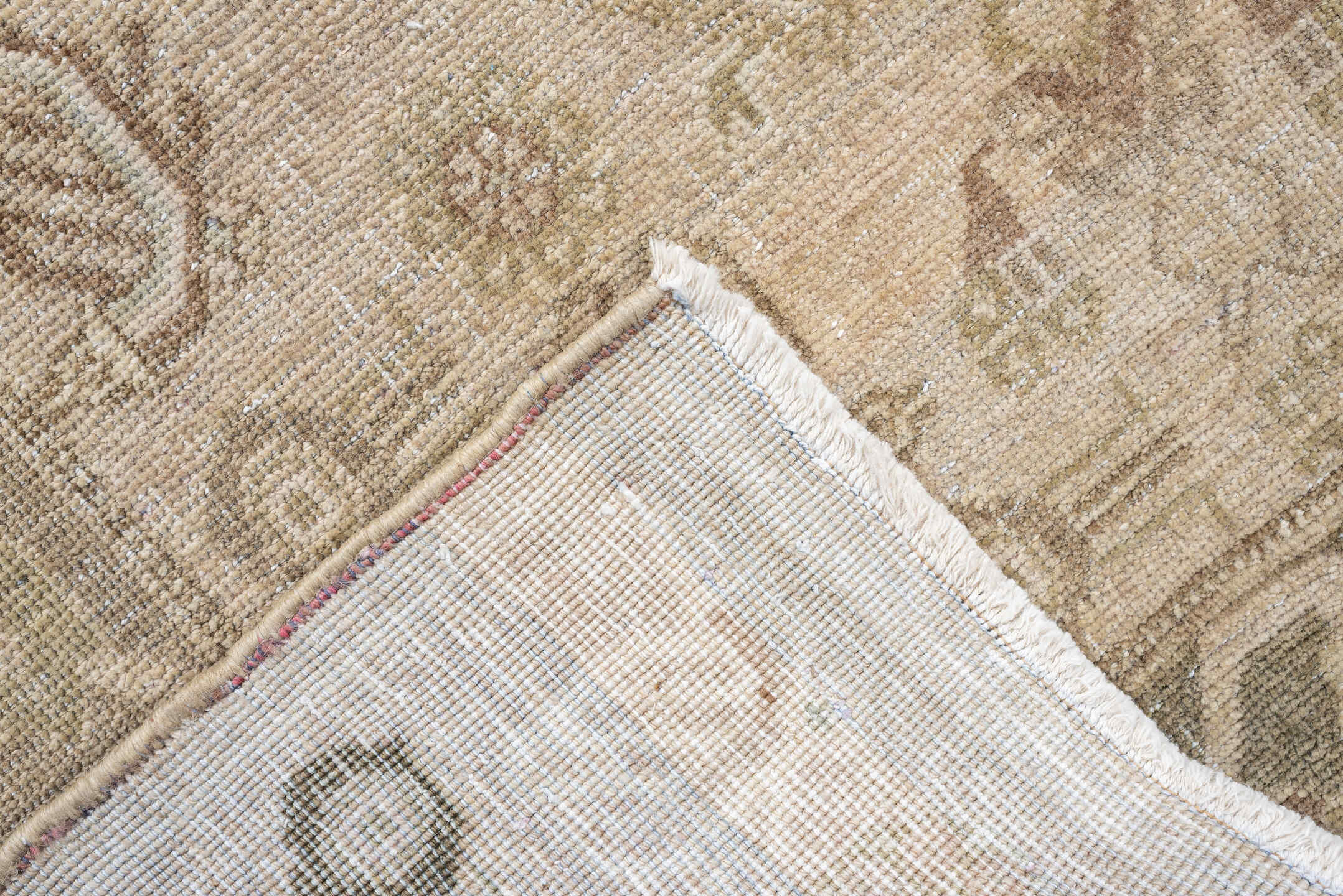 5' x 8' one-of-a-kind handmade vintage Bidjar medium size rug. Color palette: ivory, taupe, sage, camel, brown, rose, olive