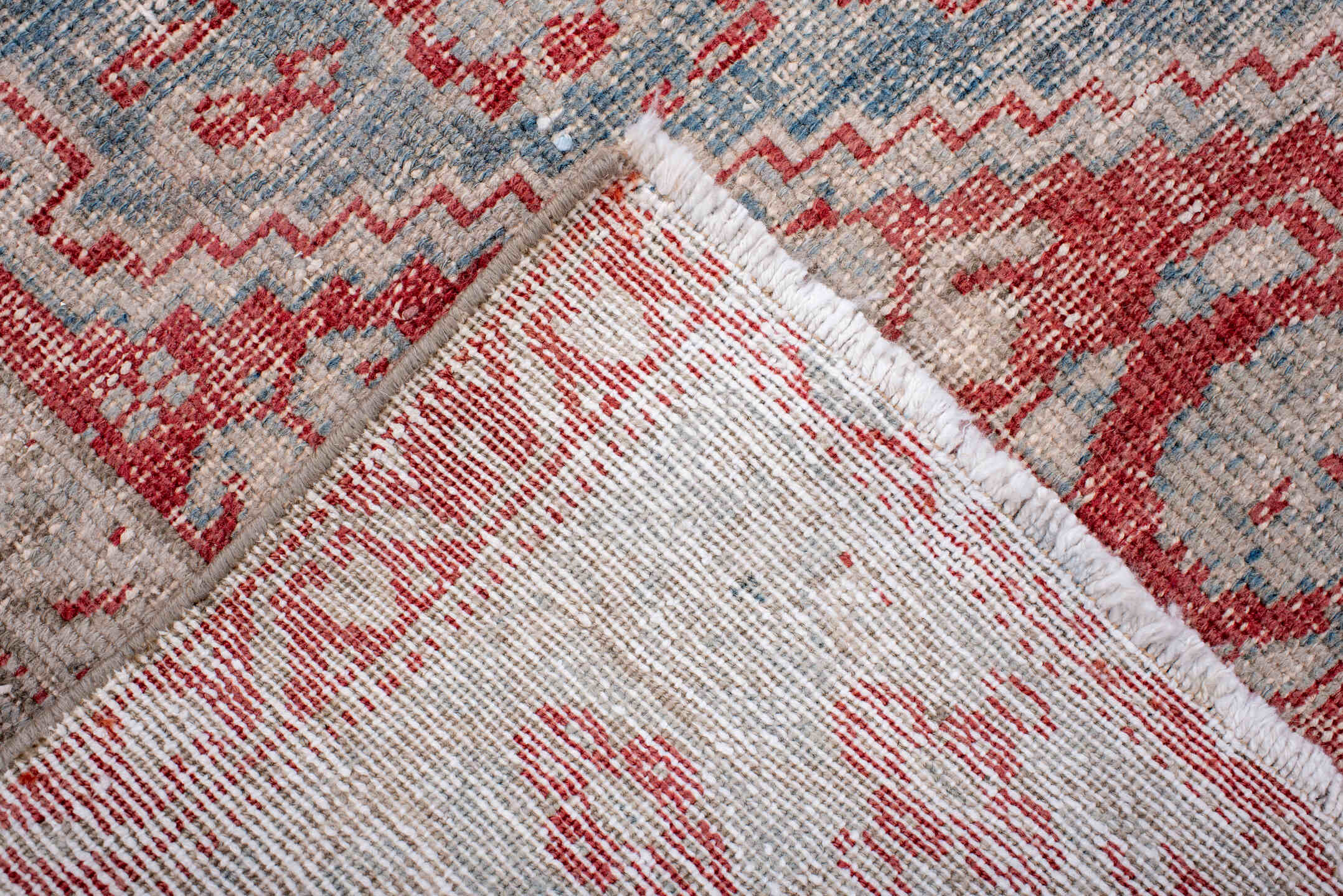 4' x 6' one-of-a-kind handmade vintage Malayer small size rug. Color palette: blue, brown, gray, light gray