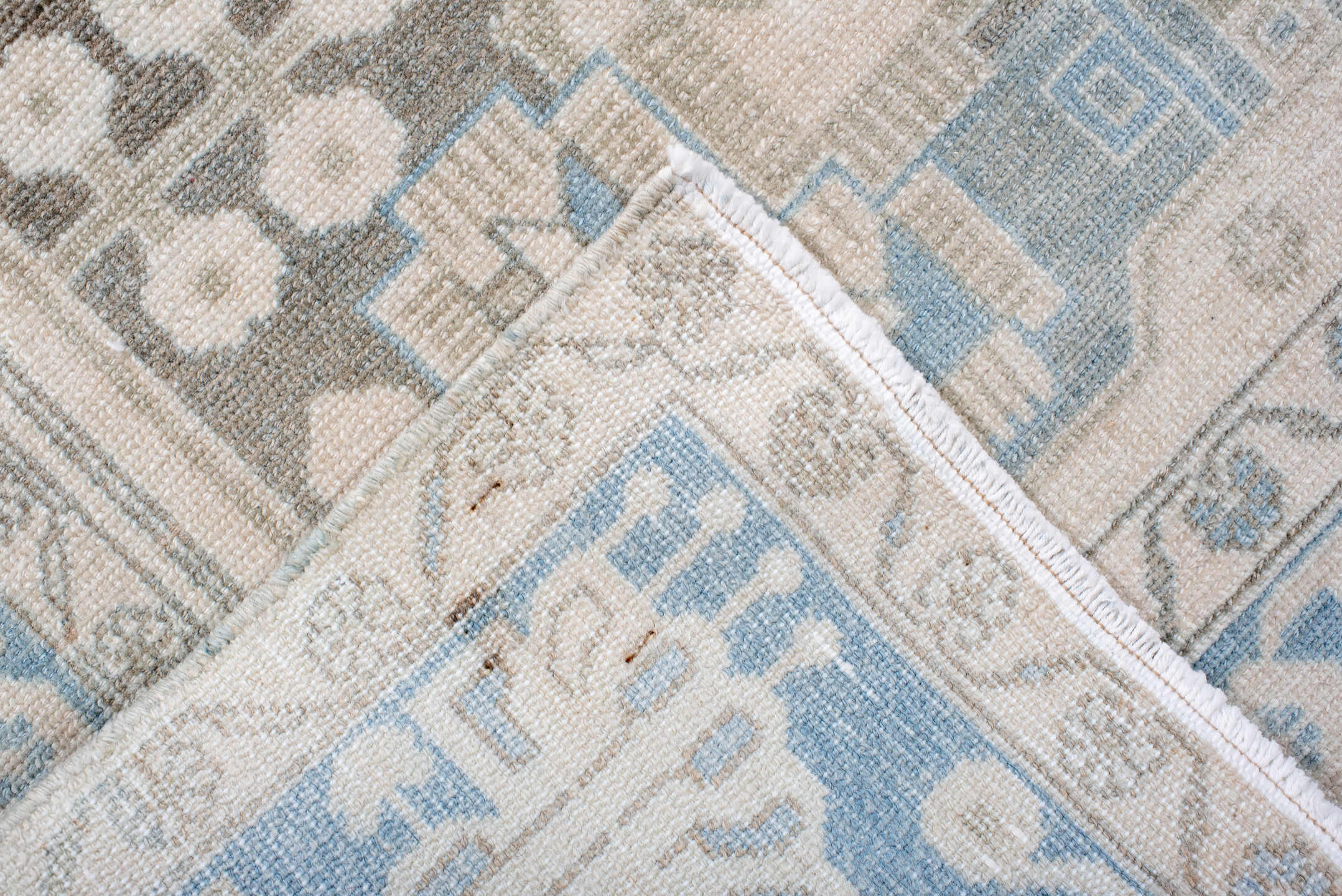 5' x 8' one-of-a-kind handmade antique Malayer medium size rug. Color palette: ivory, sky blue, taupe, light blue, beige