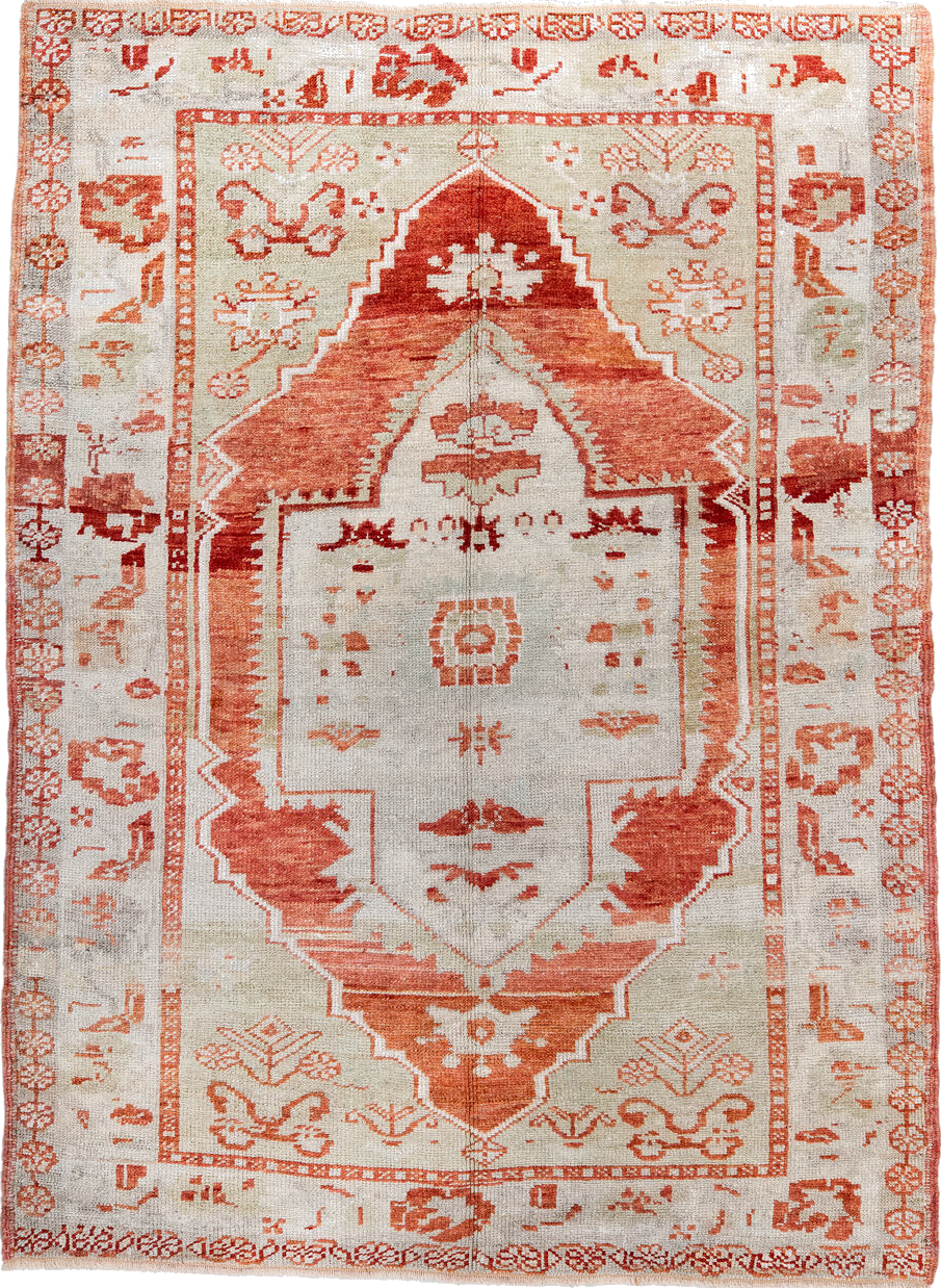3' x 4' one-of-a-kind handmade vintage Anatolian small size rug. Color palette: antiquewhite, brown, dark red, dark salmon