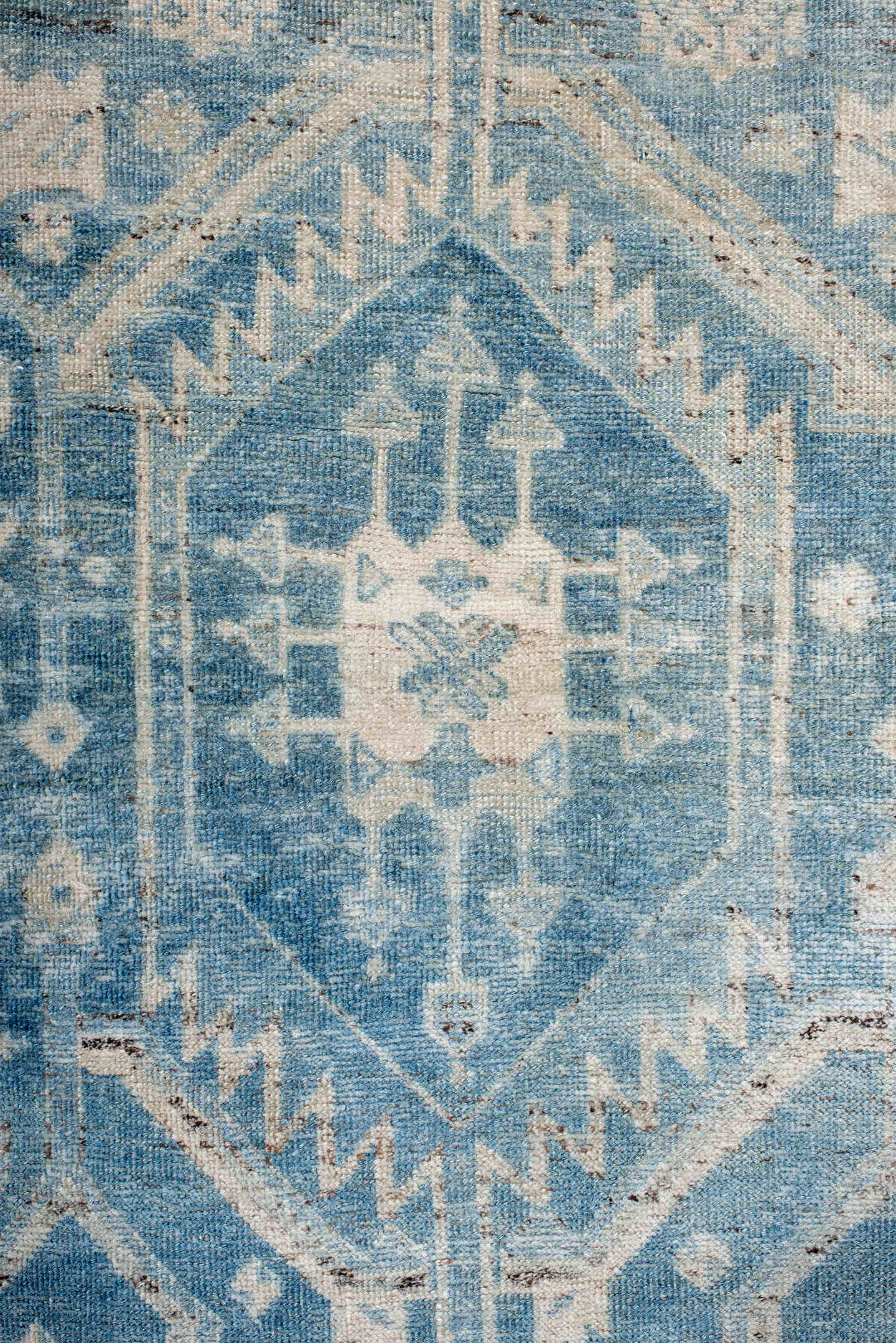 4' x 9' one-of-a-kind handmade antique Bidjar runner rug. Color palette: sky blue, ivory, powder blue, beige, taupe
