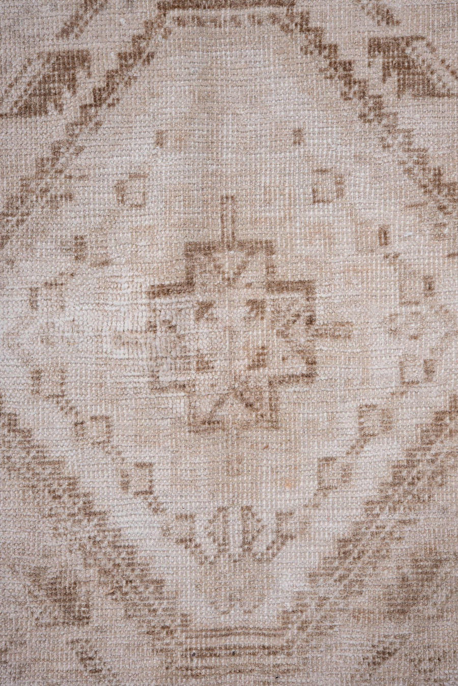 5' x 8' one-of-a-kind handmade vintage Shiraz medium size rug. Color palette: ivory, taupe, beige, camel, sand, gray