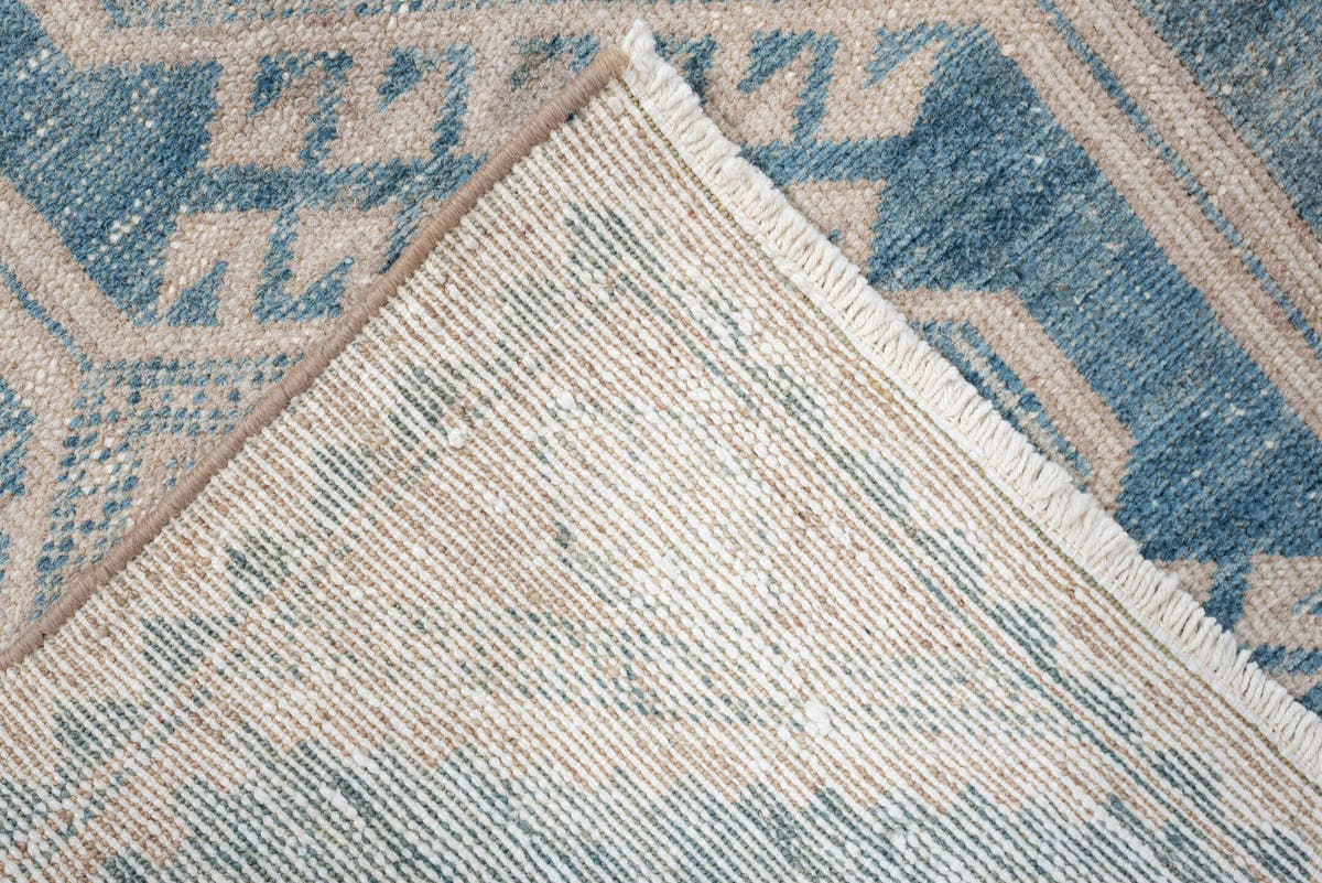 3' x 6' one-of-a-kind handmade vintage Hamadan small size rug. Color palette: ivory, blue, blush, beige, taupe, pink, gray