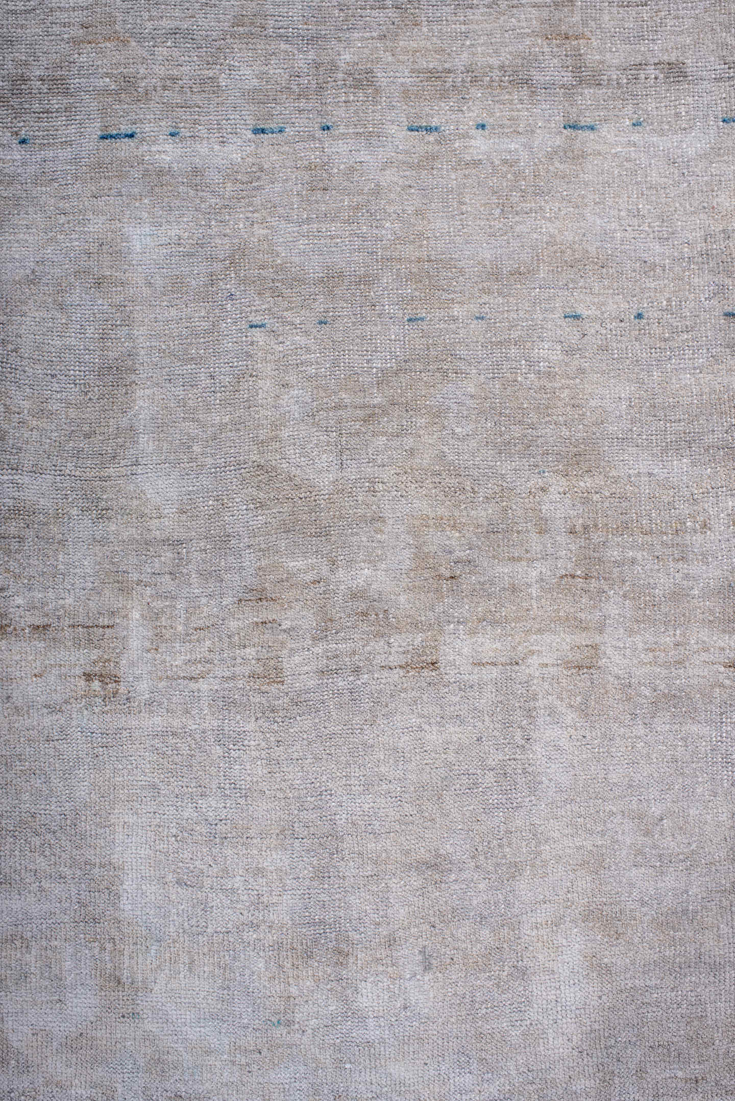 2' x 4' one-of-a-kind handmade antique Belouch small size rug. Color palette: ivory, cream, taupe, sky_blue, beige, gray