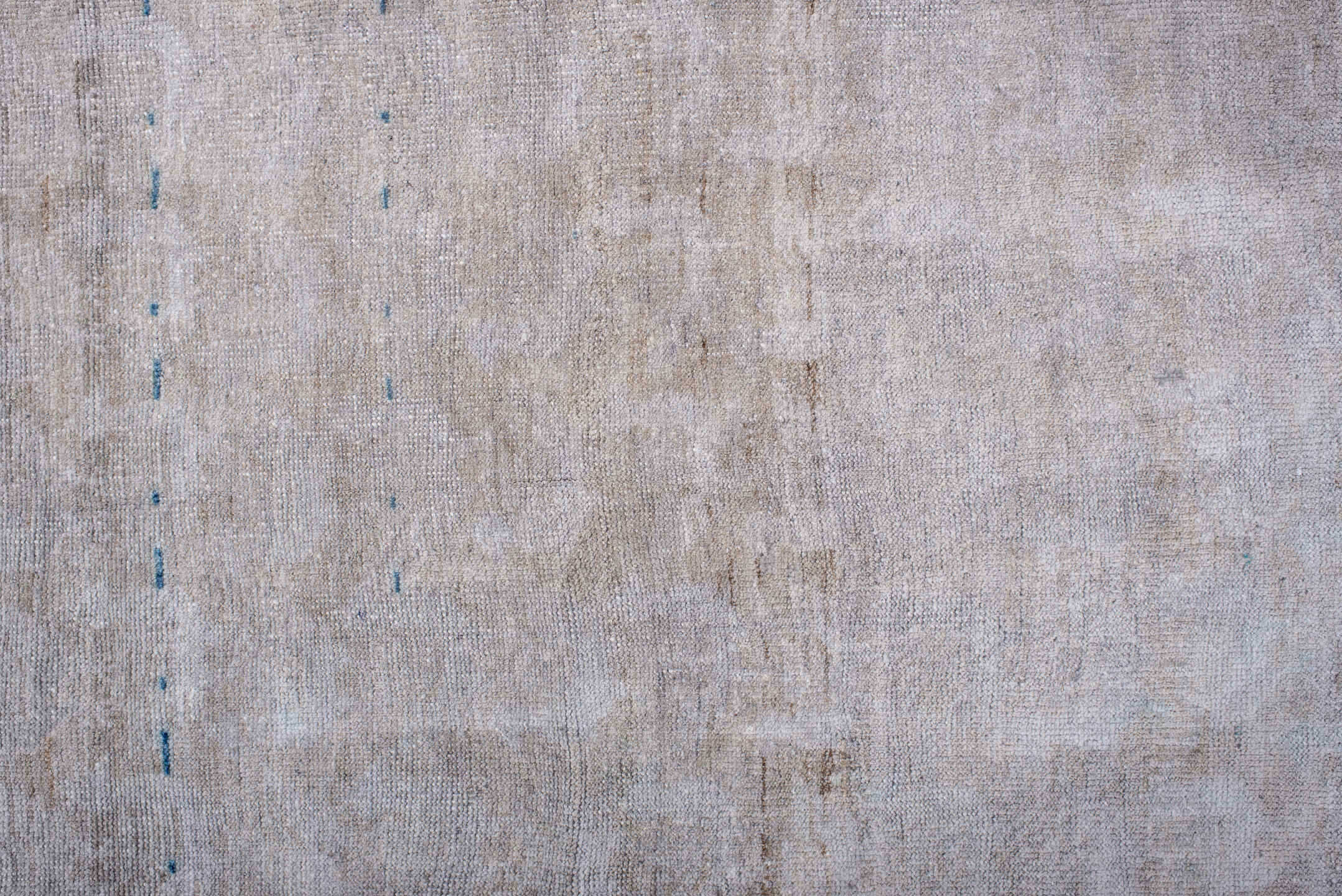 2' x 4' one-of-a-kind handmade vintage Belouch small size rug. Color palette: blue, dark gray, dim gray, gainsboro, gray