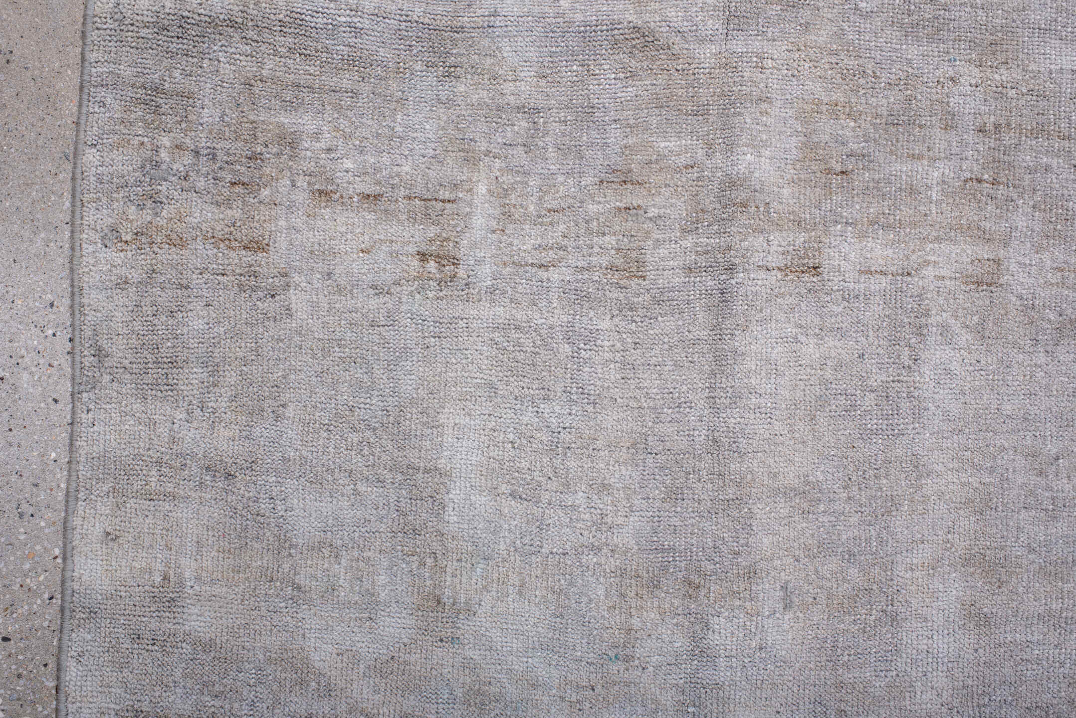 2' x 4' one-of-a-kind handmade antique Belouch small size rug. Color palette: ivory, cream, taupe, sky_blue, beige, gray