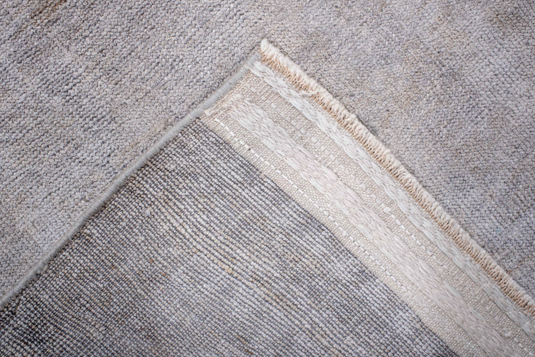 2' x 4' one-of-a-kind handmade antique Belouch small size rug. Color palette: ivory, cream, taupe, sky_blue, beige, gray