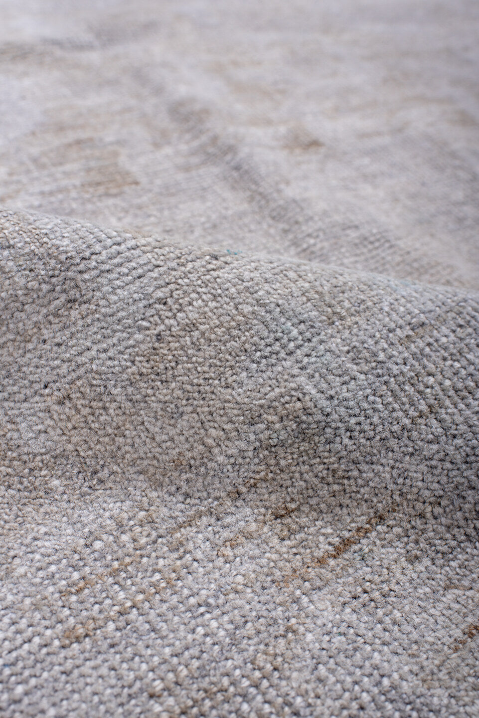 2' x 4' one-of-a-kind handmade antique Belouch small size rug. Color palette: ivory, cream, taupe, sky_blue, beige, gray